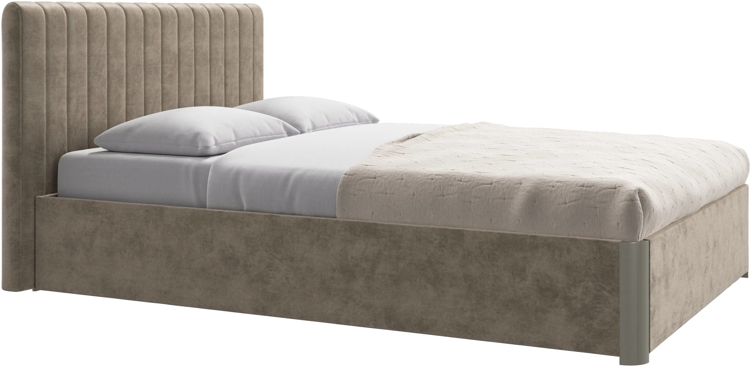 Element bed, bed-mounted headboard, with slats and storage solution, excl. mattress