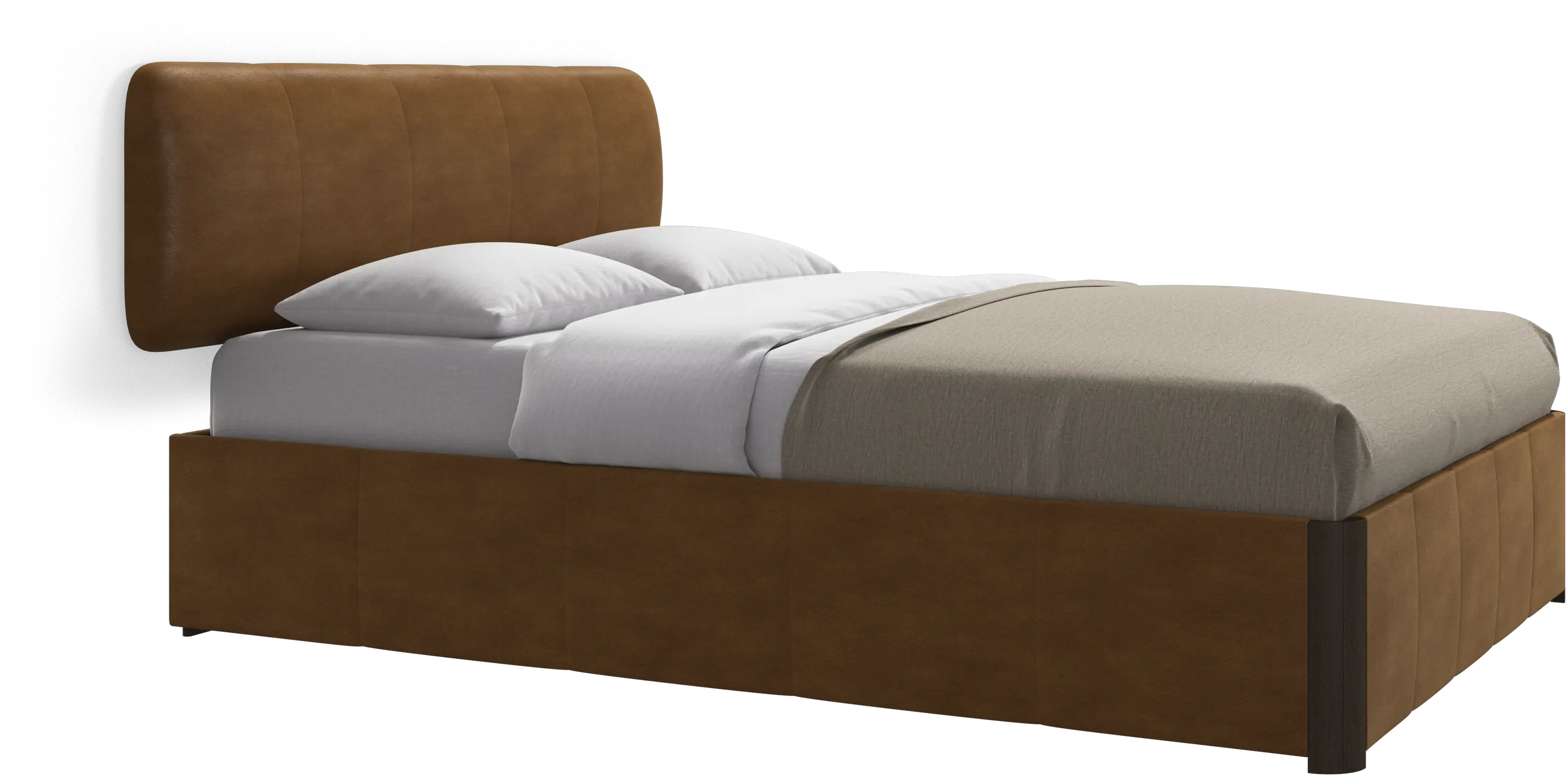 Element bed, wall-mounted headboard, with slats and storage solution, excl. mattress