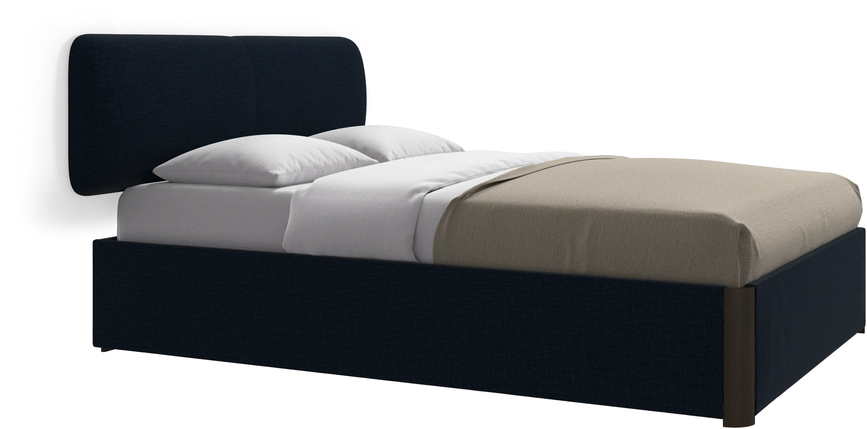 Element cama, cabecero montado en la pared, con láminas y solución de almacenamiento, excl. colchón