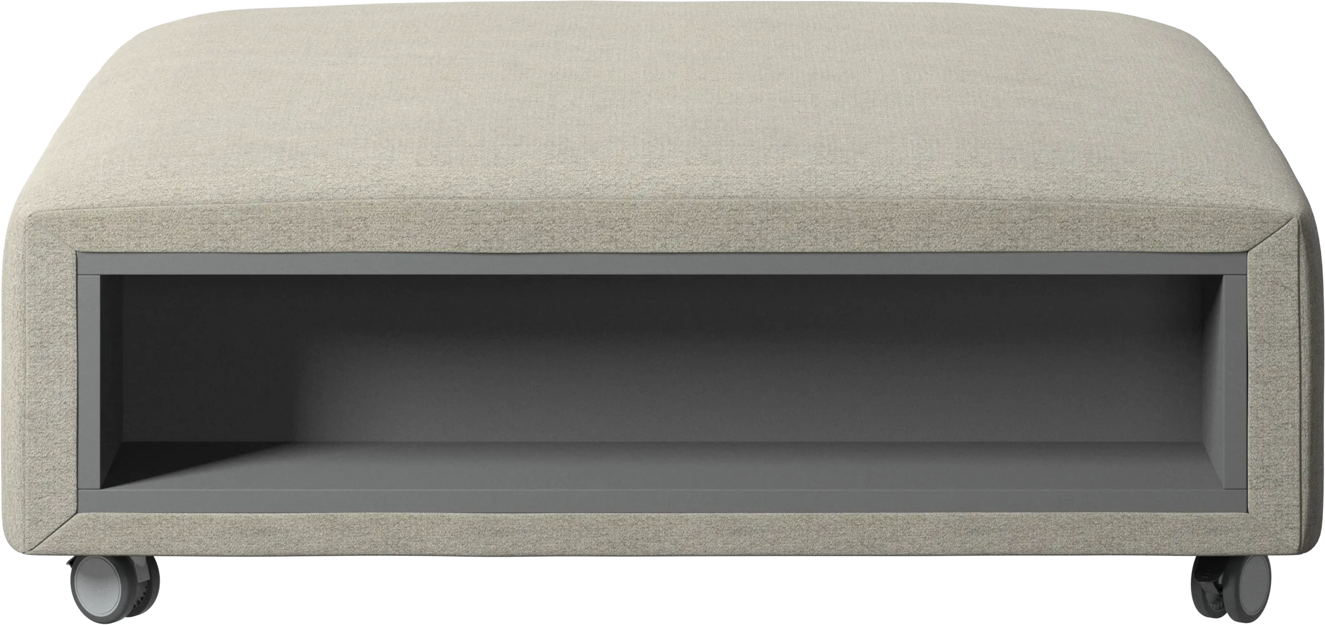 Pouf Hampton sur roulettes avec espaces de rangement