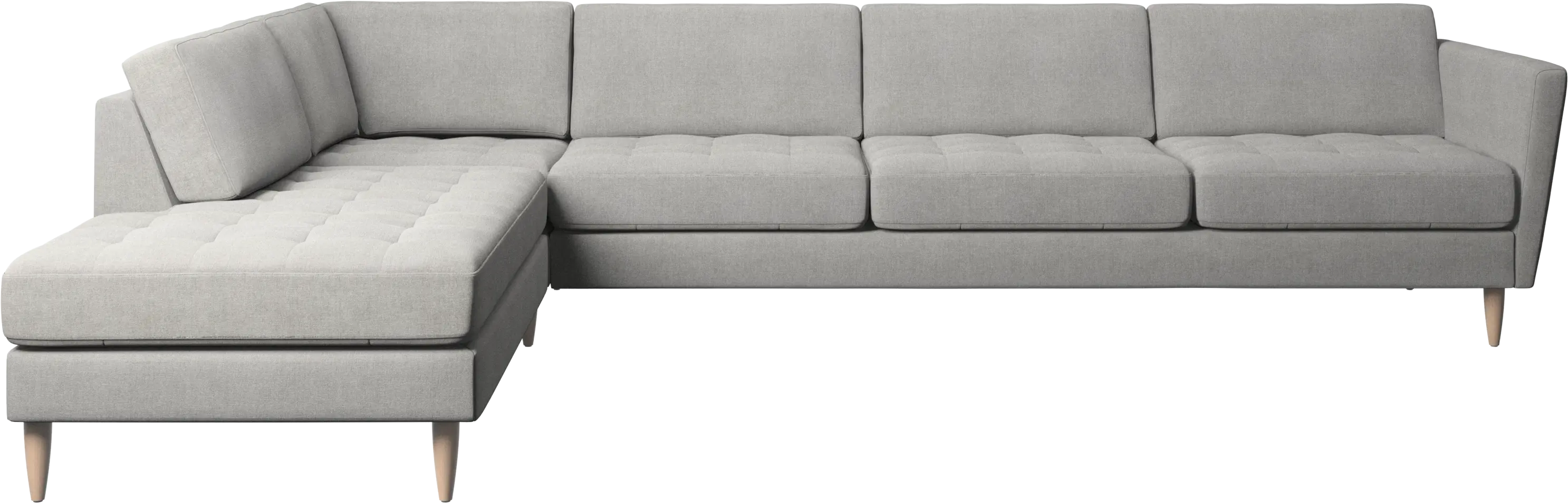 Osaka corner sofa with lounging unit, tufted seat