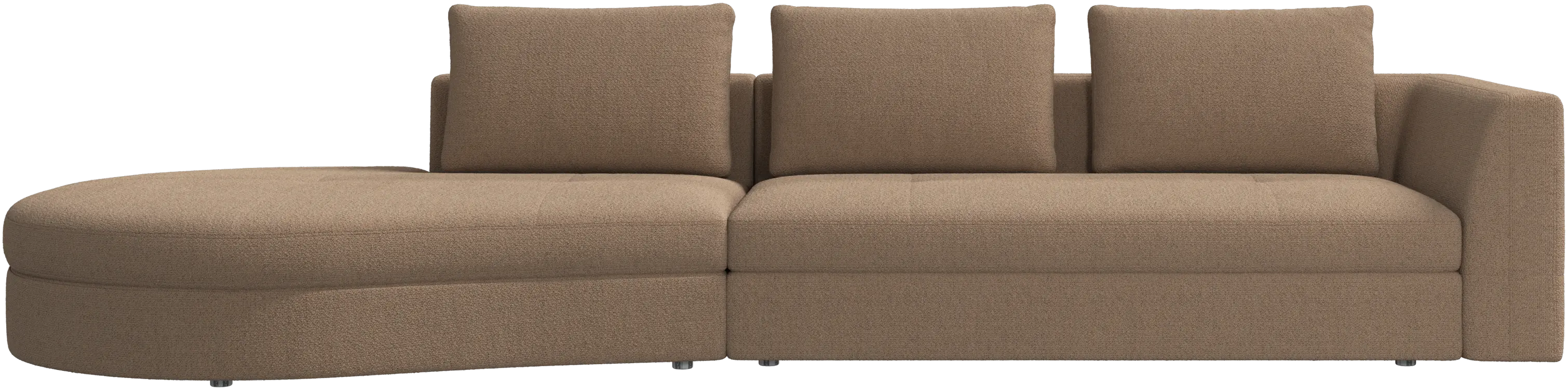 Bergamo sofa with round lounging unit, left