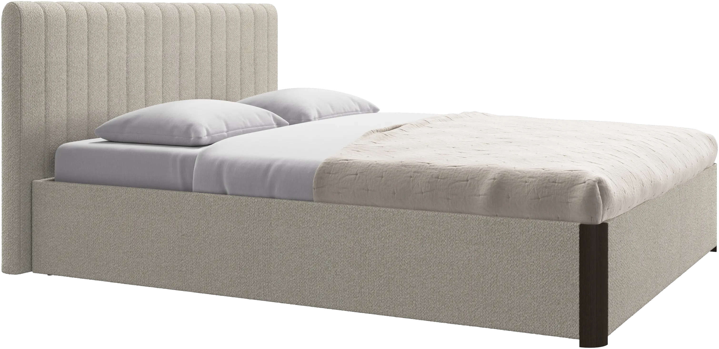 Element bed, bed-mounted headboard, with slats and storage solution, excl. mattress