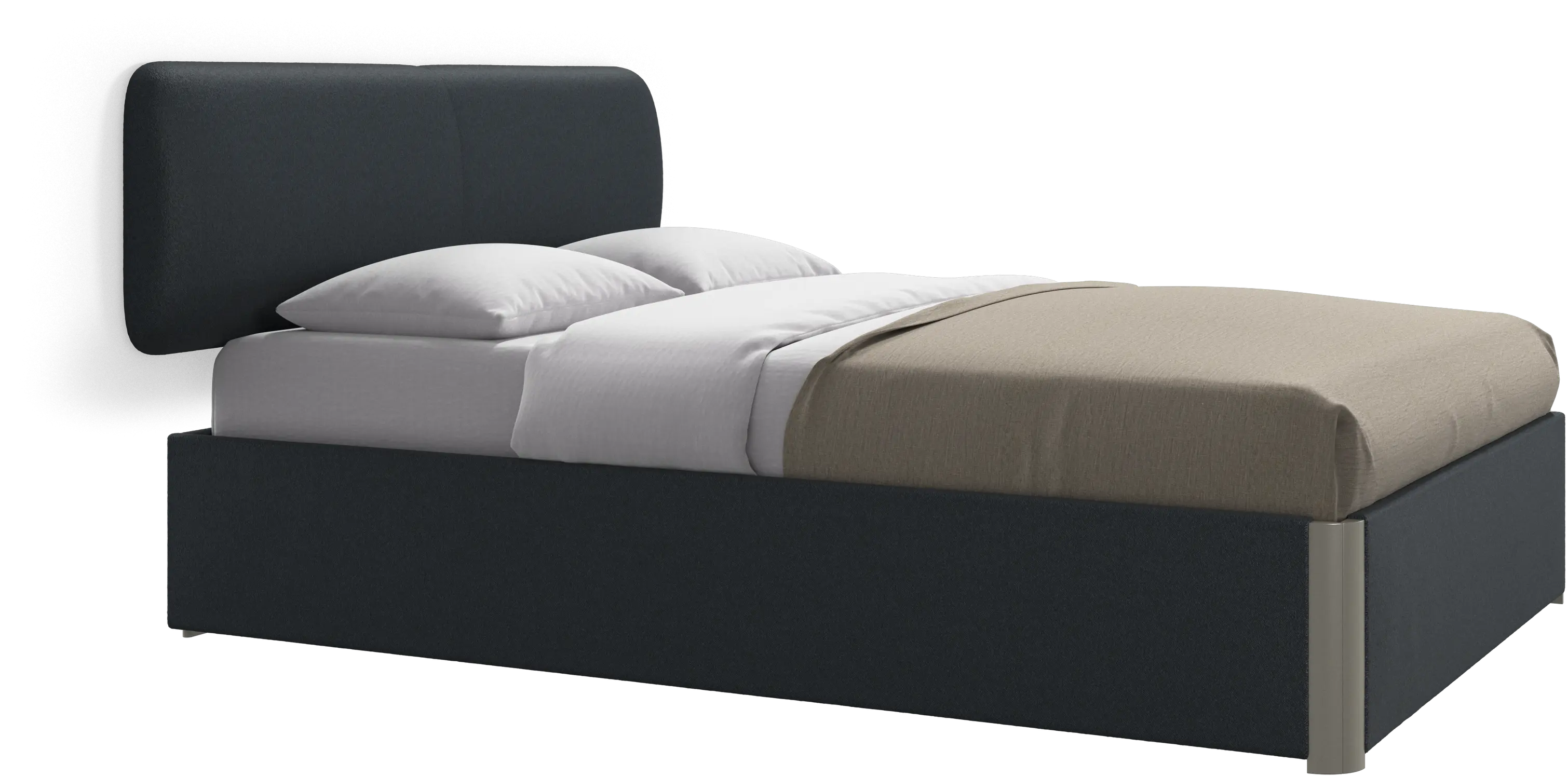 Element bed, wandgemonteerd hoofdbord, met latten en opbergoplossing, excl. matras