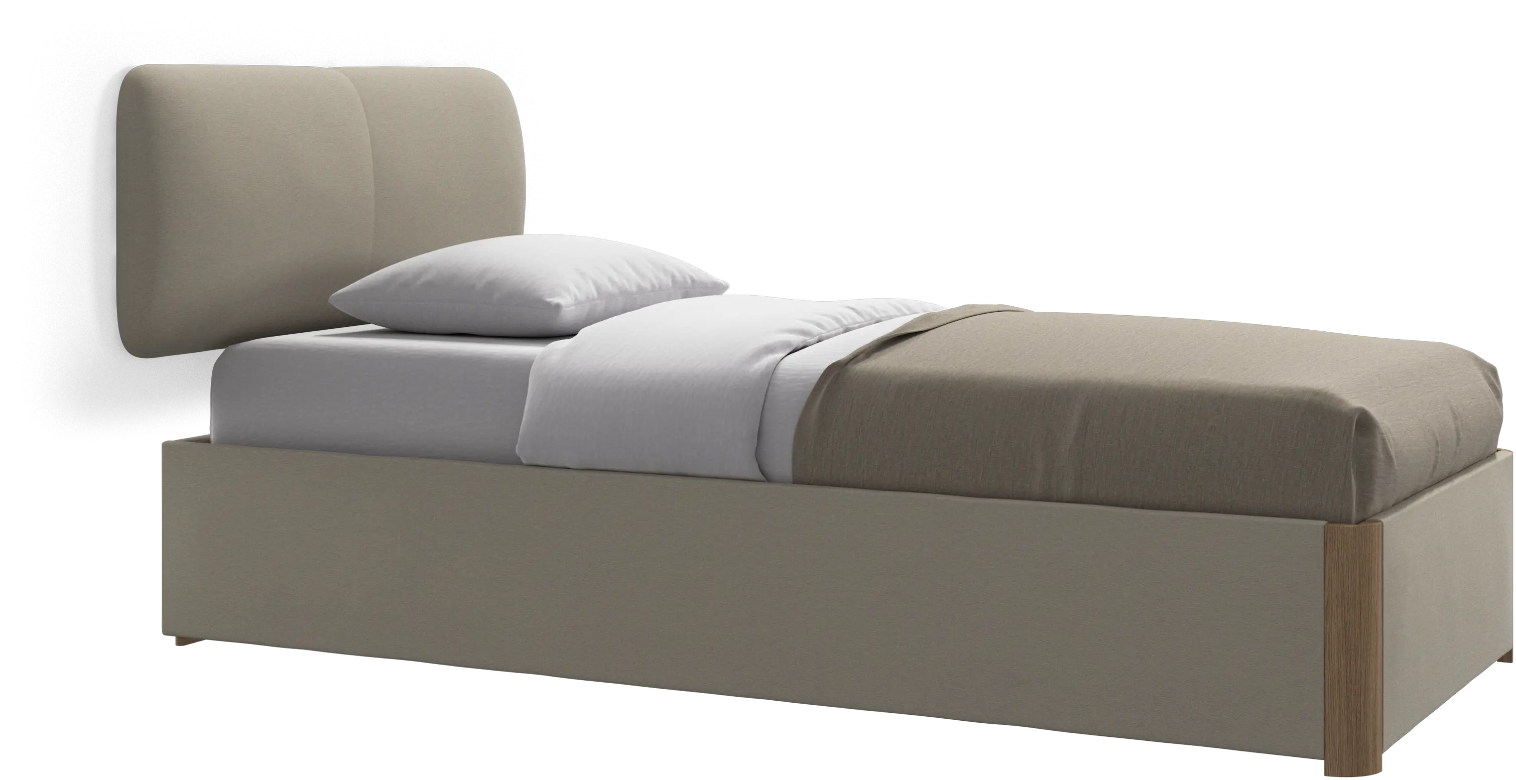 Element cama, cabecero montado en la pared, con láminas y solución de almacenamiento, excl. colchón