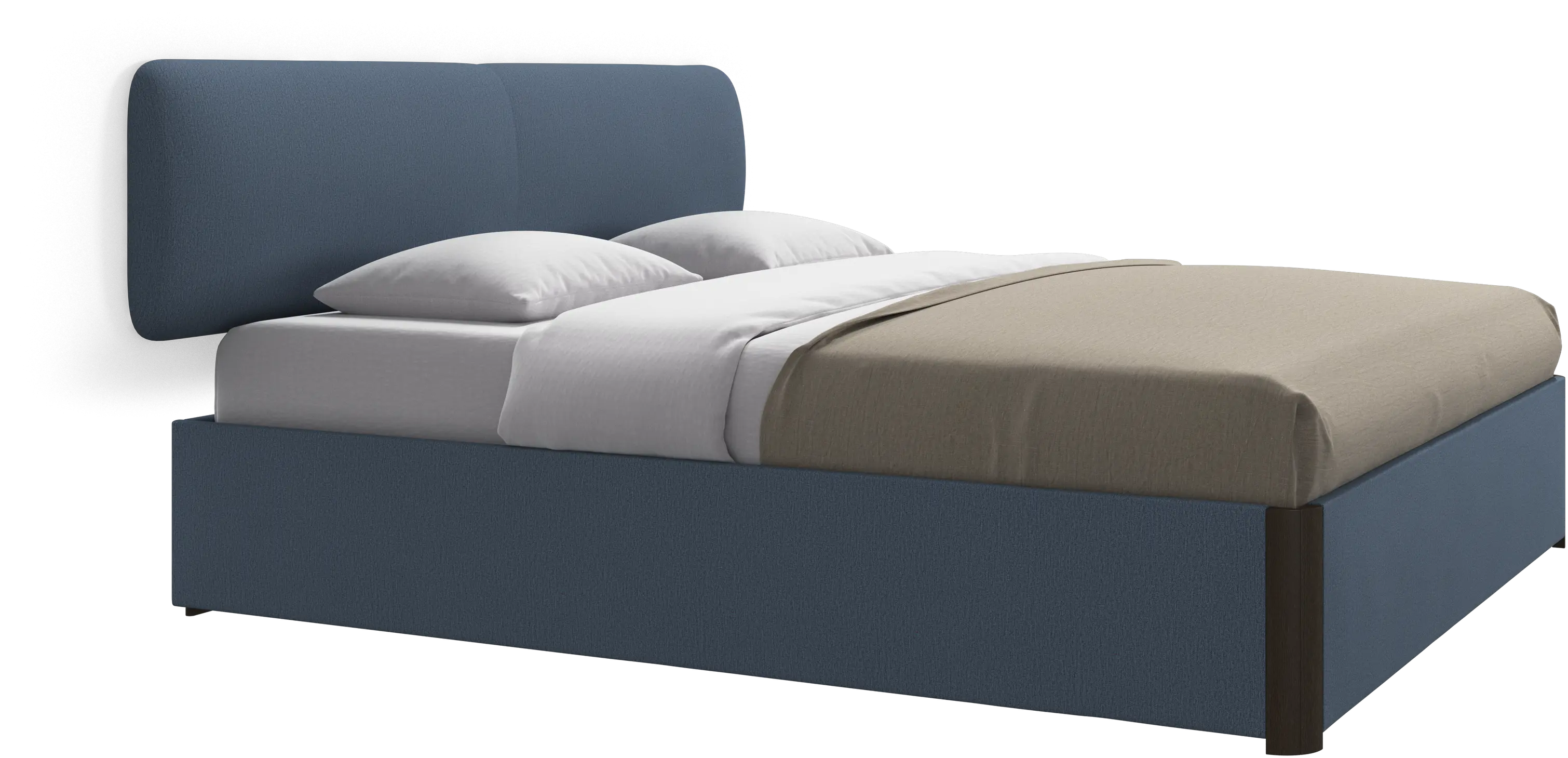 Element bed, wall-mounted headboard, with slats and storage solution, excl. mattress