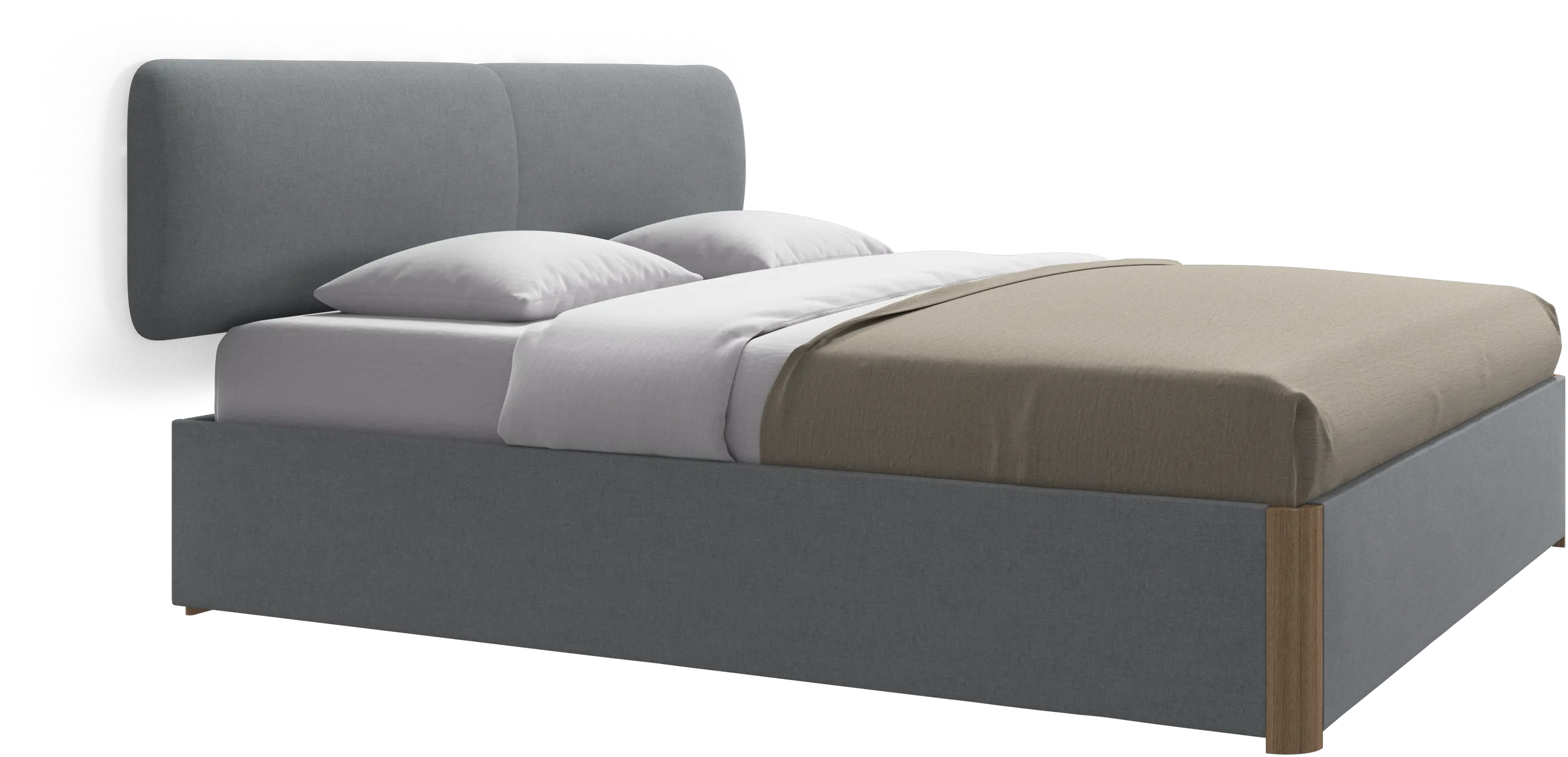 Element bed, wall-mounted headboard, with slats and storage solution, excl. mattress