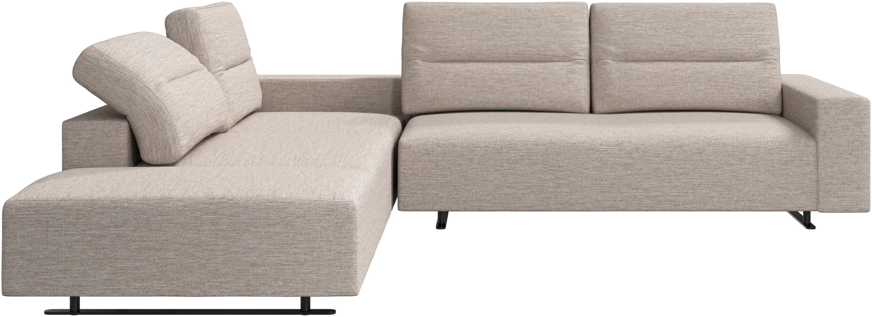 Hampton corner sofa with adjustable back and lounging unit