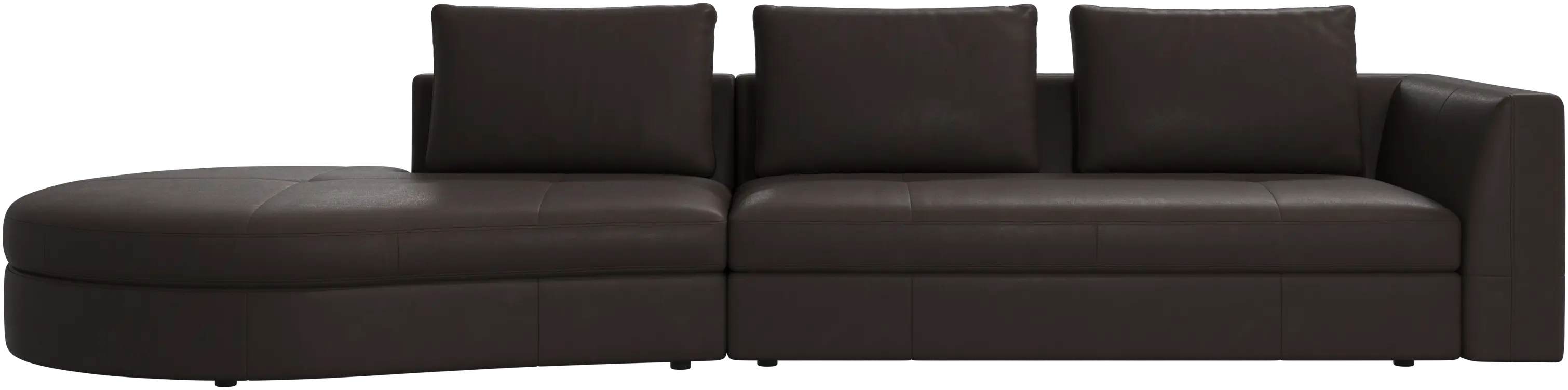 Bergamo sofa with round lounging unit, left