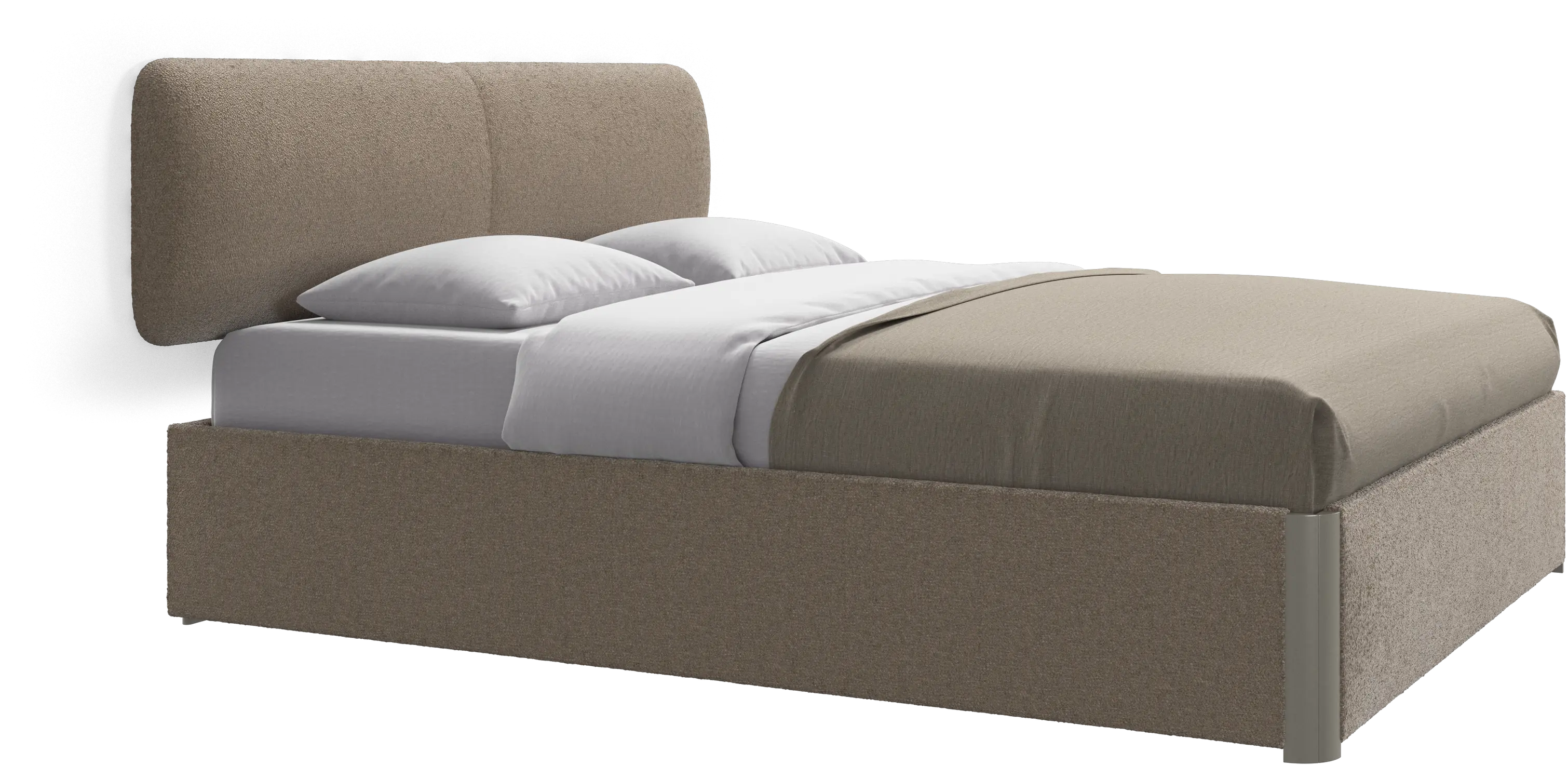 Element lit, tête de lit murale, avec lattes et solution de stockage, excl. matelas
