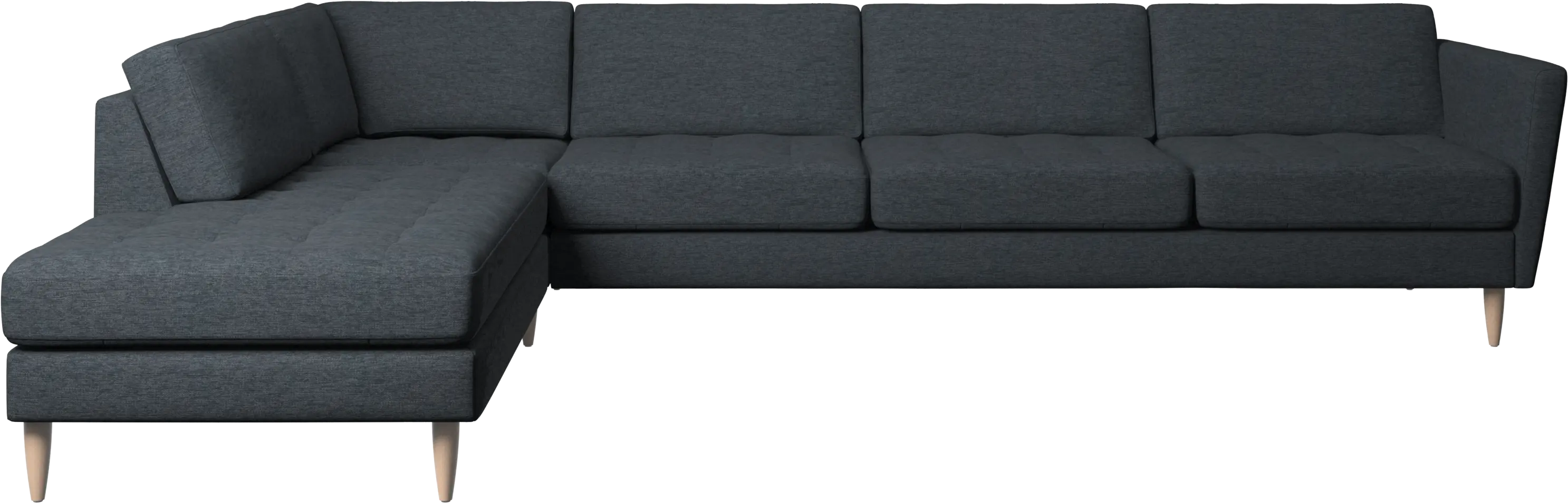 Osaka corner sofa with lounging unit, tufted seat