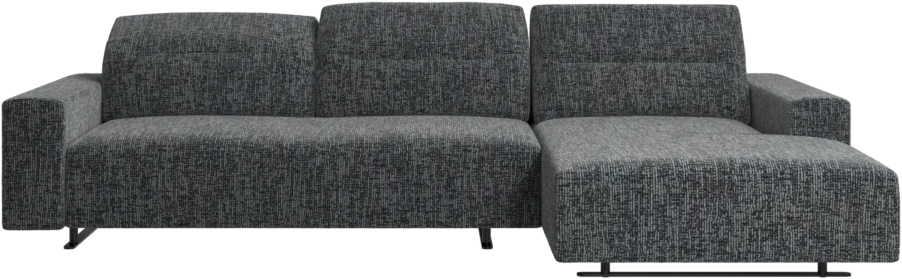 Hampton sofa with adjustable back, resting unit and storage right side