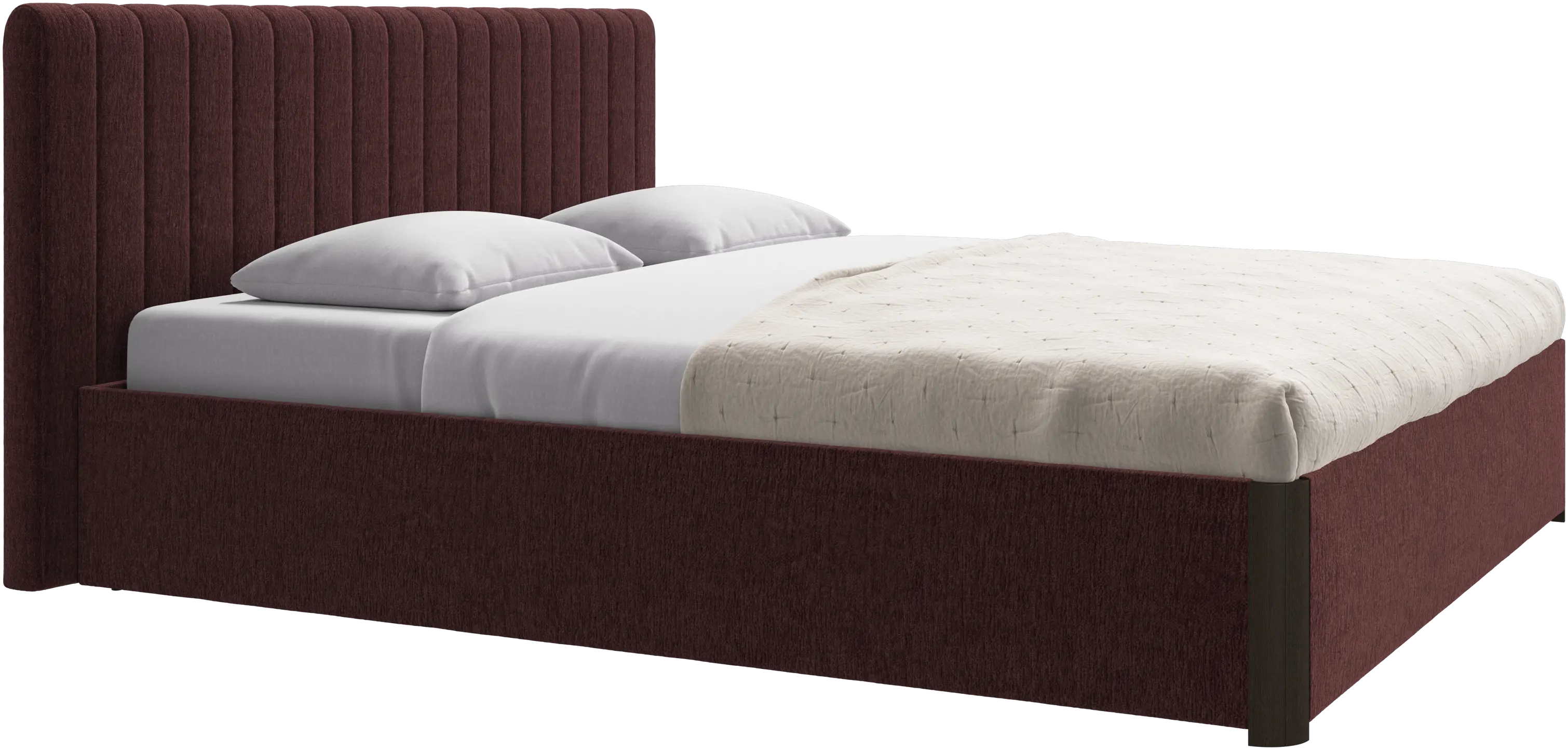 Element bed, bed-mounted headboard, with slats and storage solution, excl. mattress