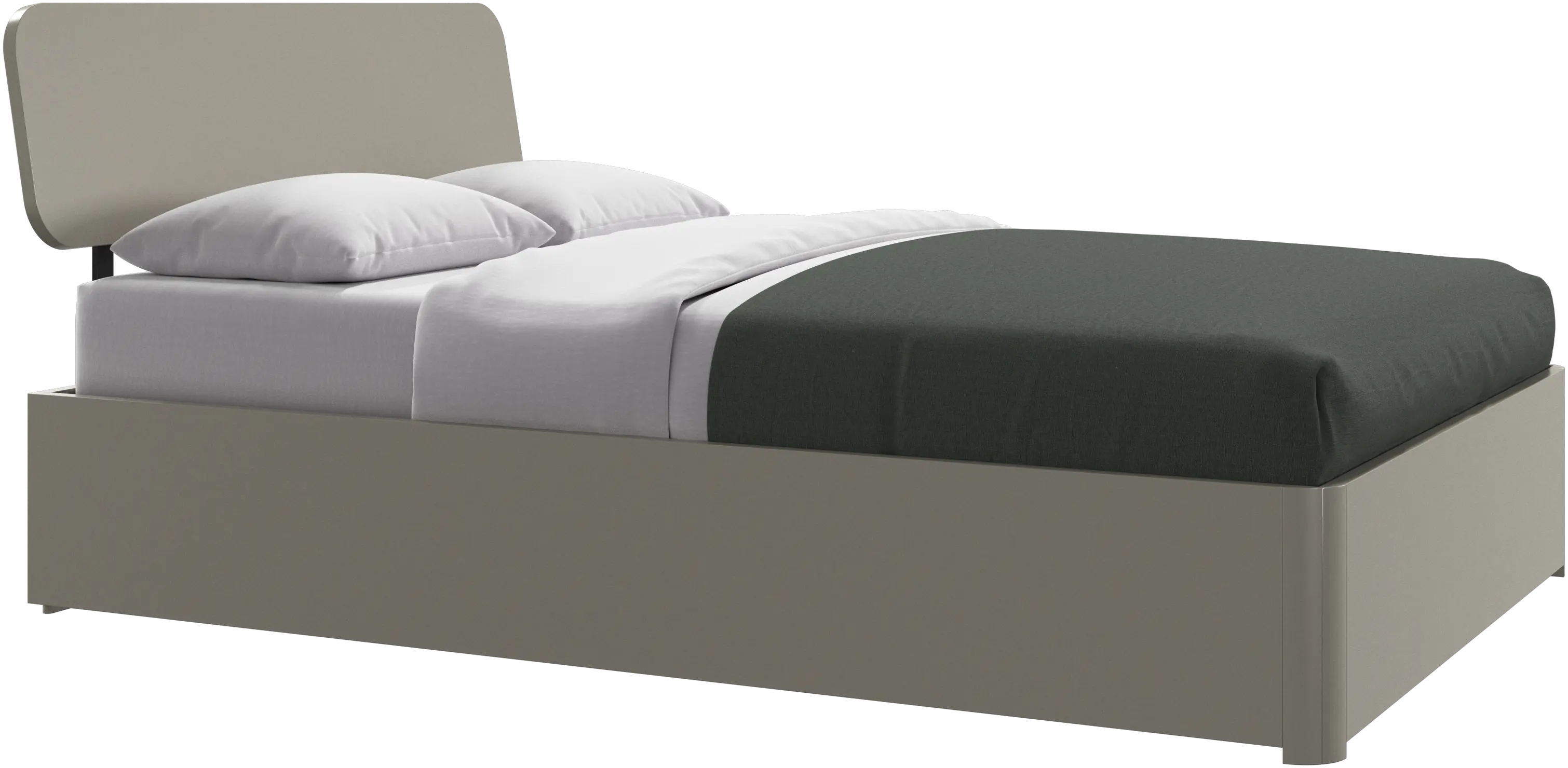 Element bed, bed-mounted headboard, with slats and storage solution, excl. mattress