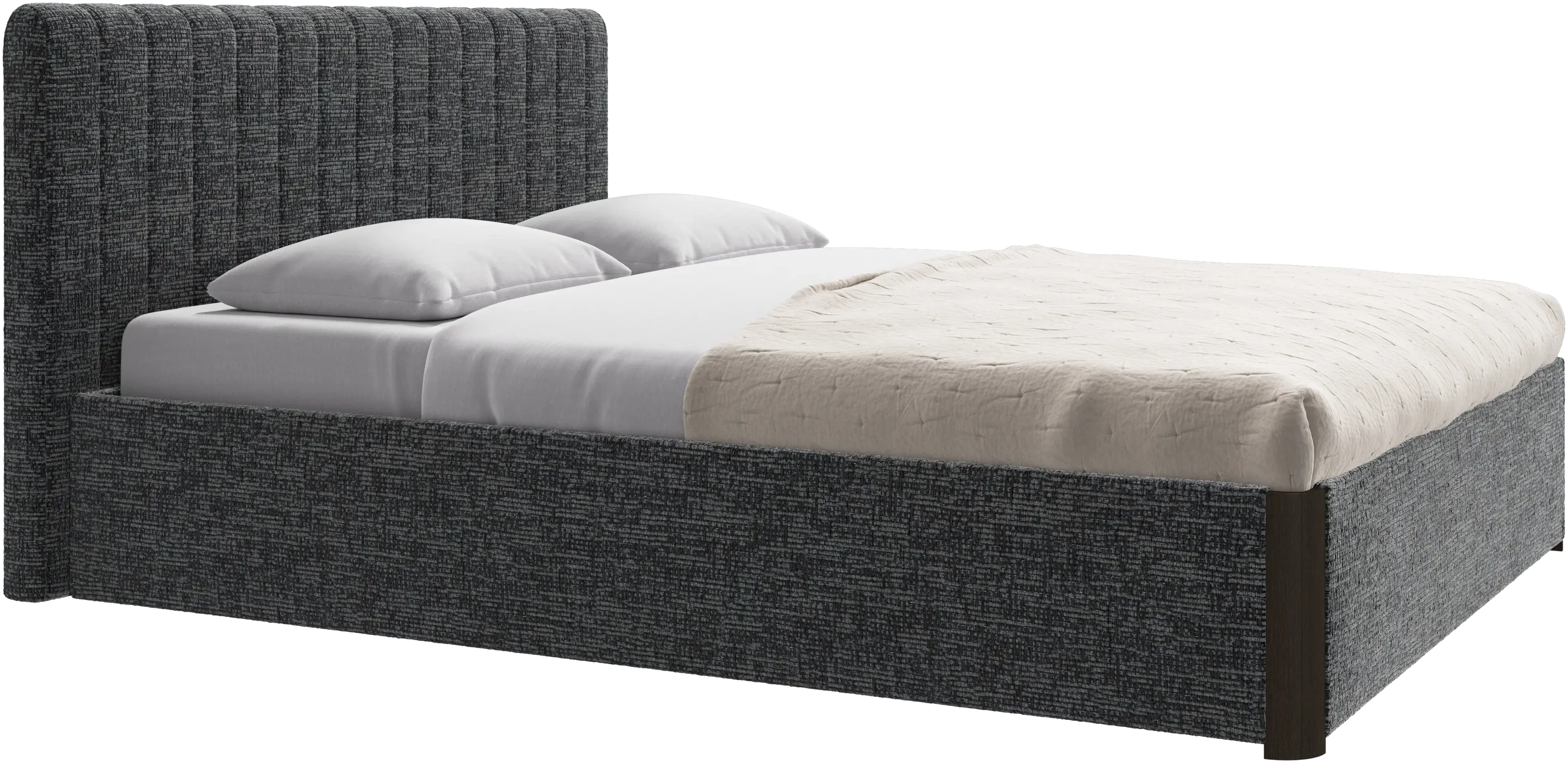 Element bed, bed-mounted headboard, with slats and storage solution, excl. mattress