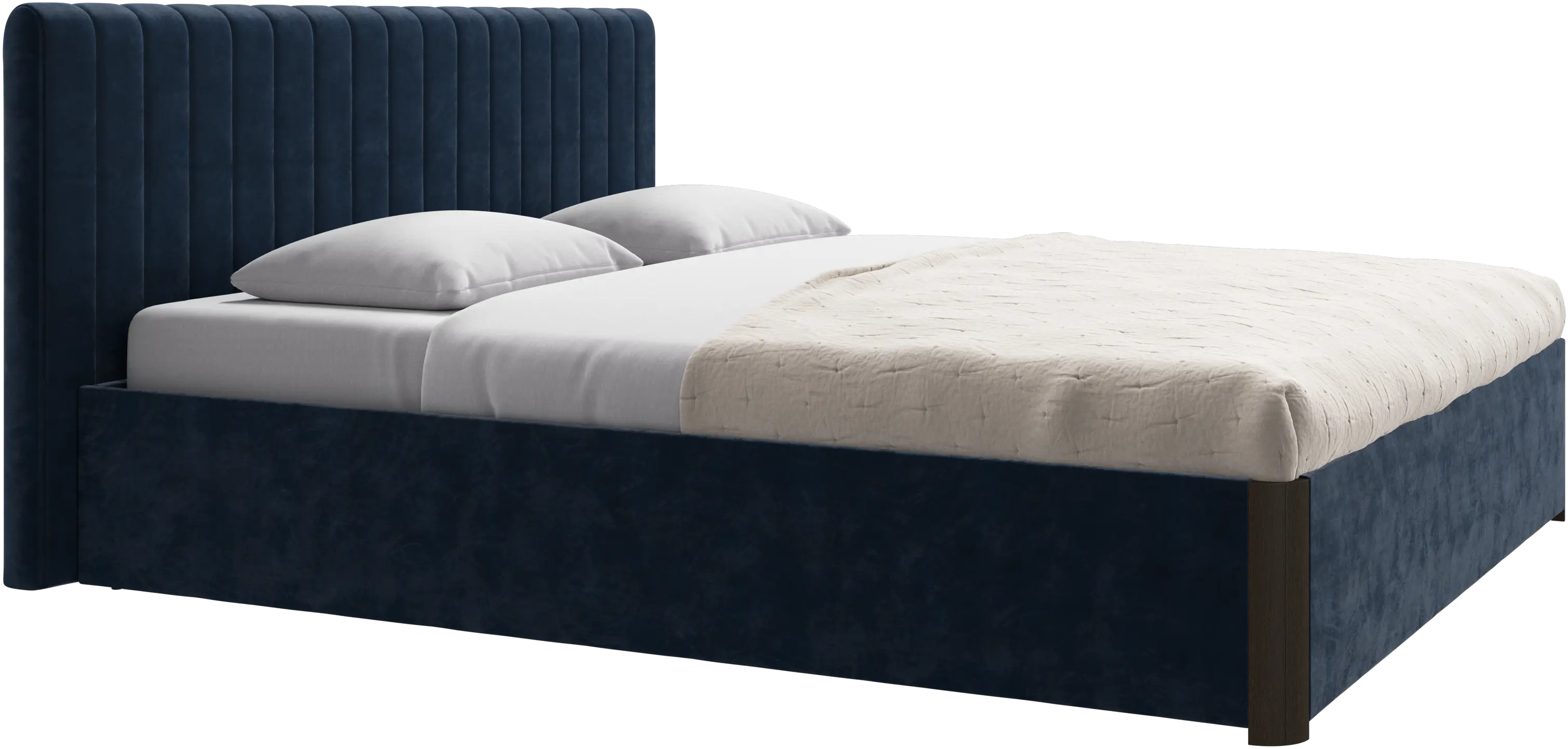 Element bed, bed-mounted headboard, with slats and storage solution, excl. mattress