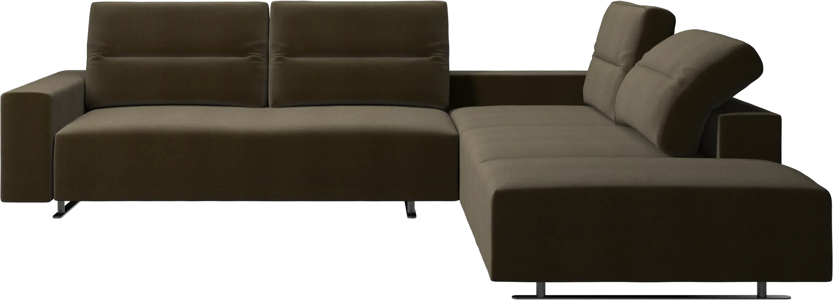 Hampton corner sofa with adjustable back and lounging unit
