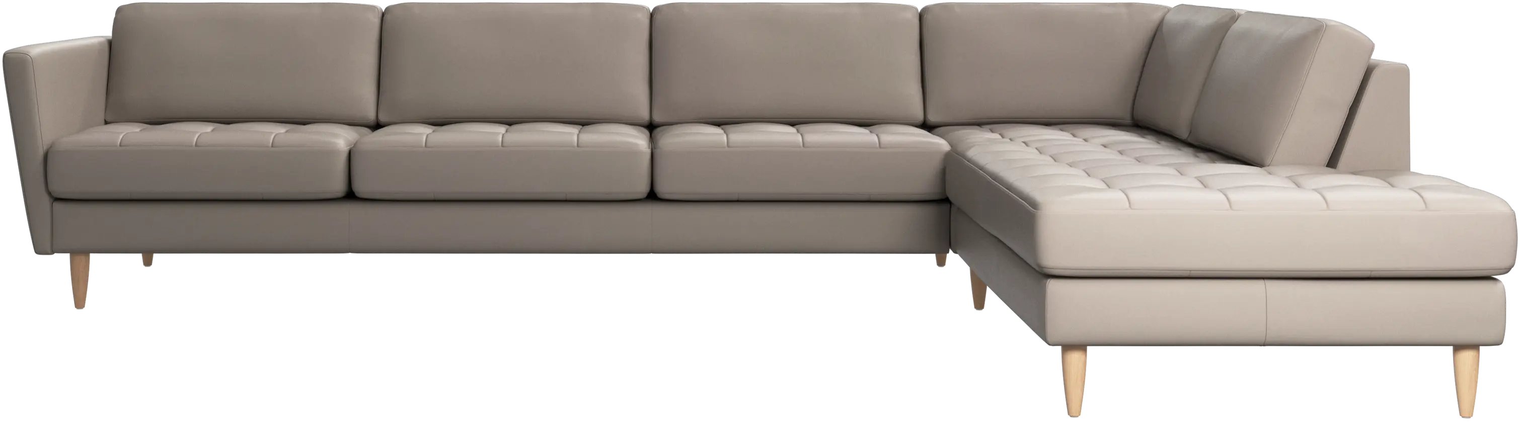 Osaka corner sofa with lounging unit, tufted seat