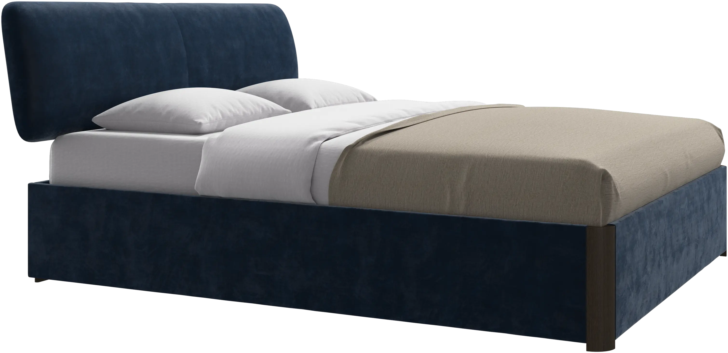 Element cama, cabecero montado en la cama, con láminas y solución de almacenamiento, excl. colchón