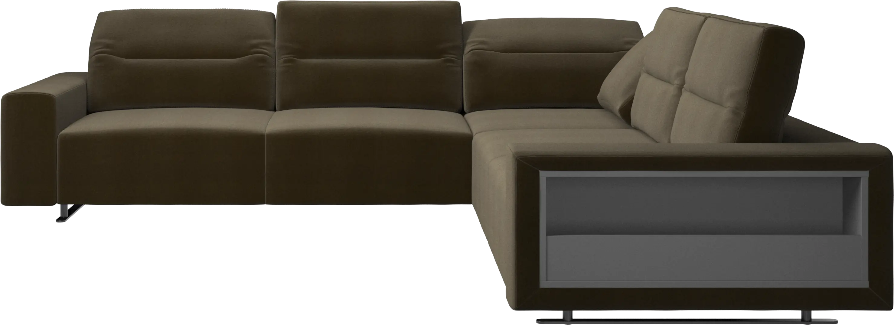 Hampton corner sofa with adjustable back and storage