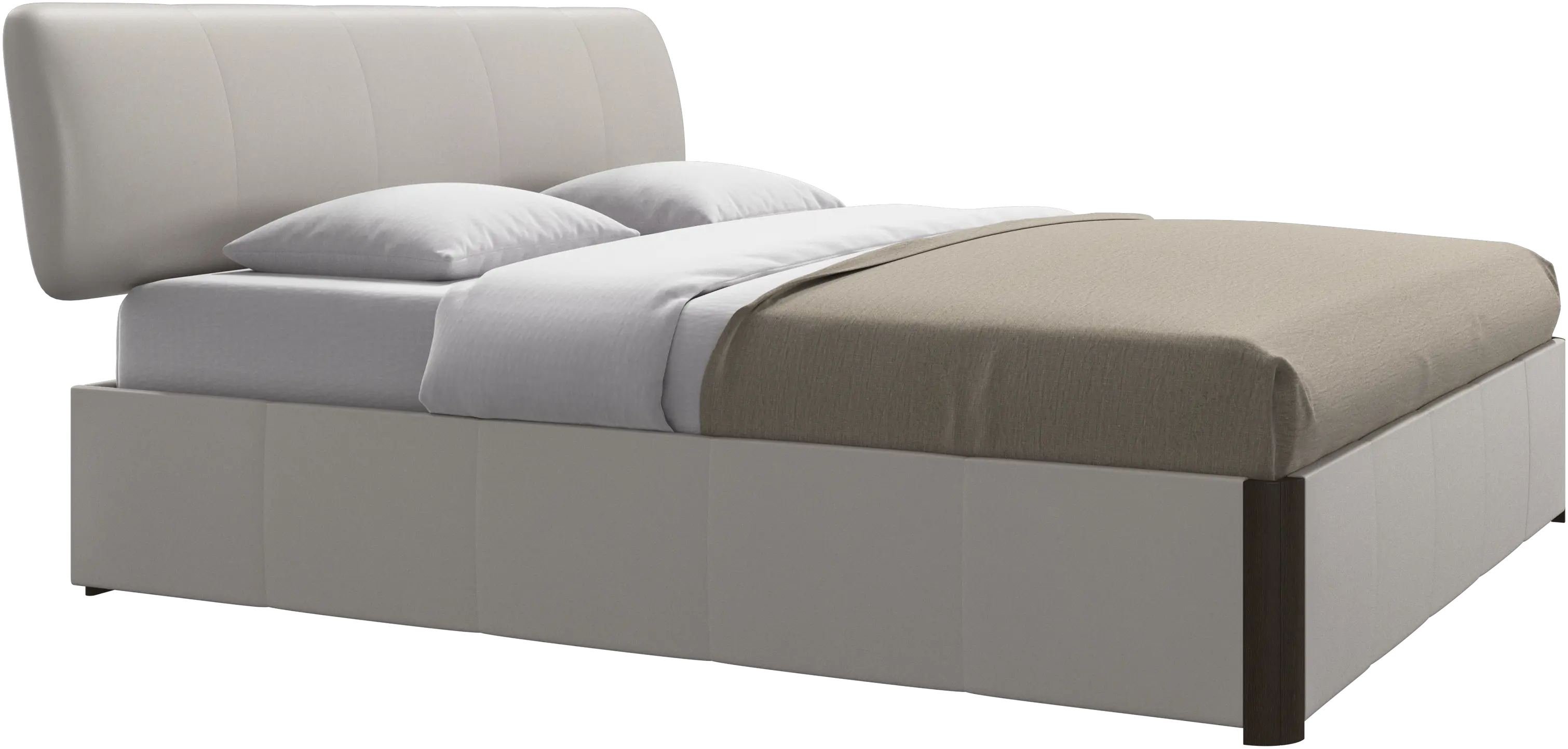 Element bed, bed-mounted headboard, with slats and storage solution, excl. mattress
