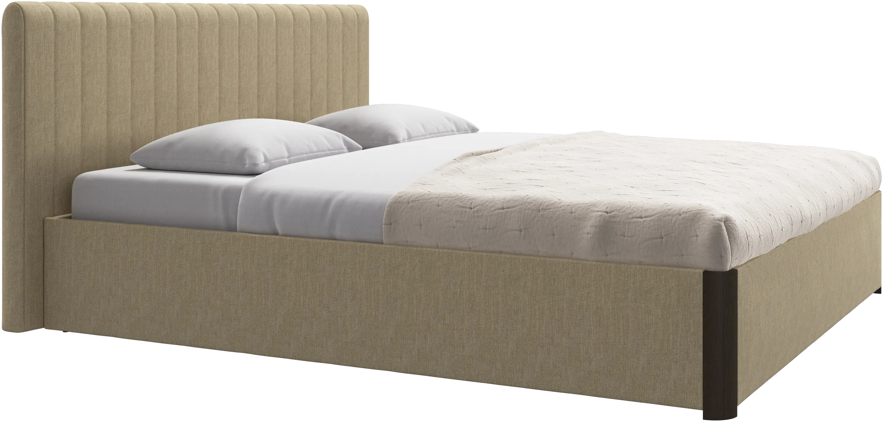 Element bed, bed-mounted headboard, with slats and storage solution, excl. mattress