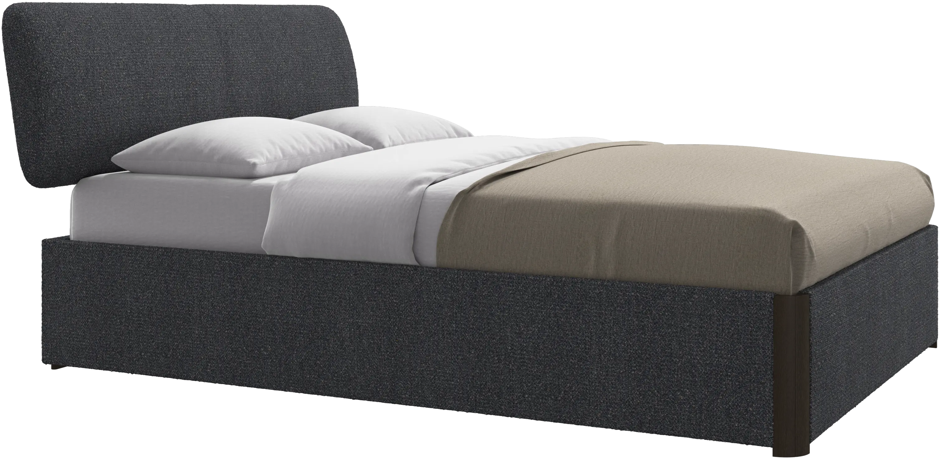 Element bed, bed-mounted headboard, with slats and storage solution, excl. mattress