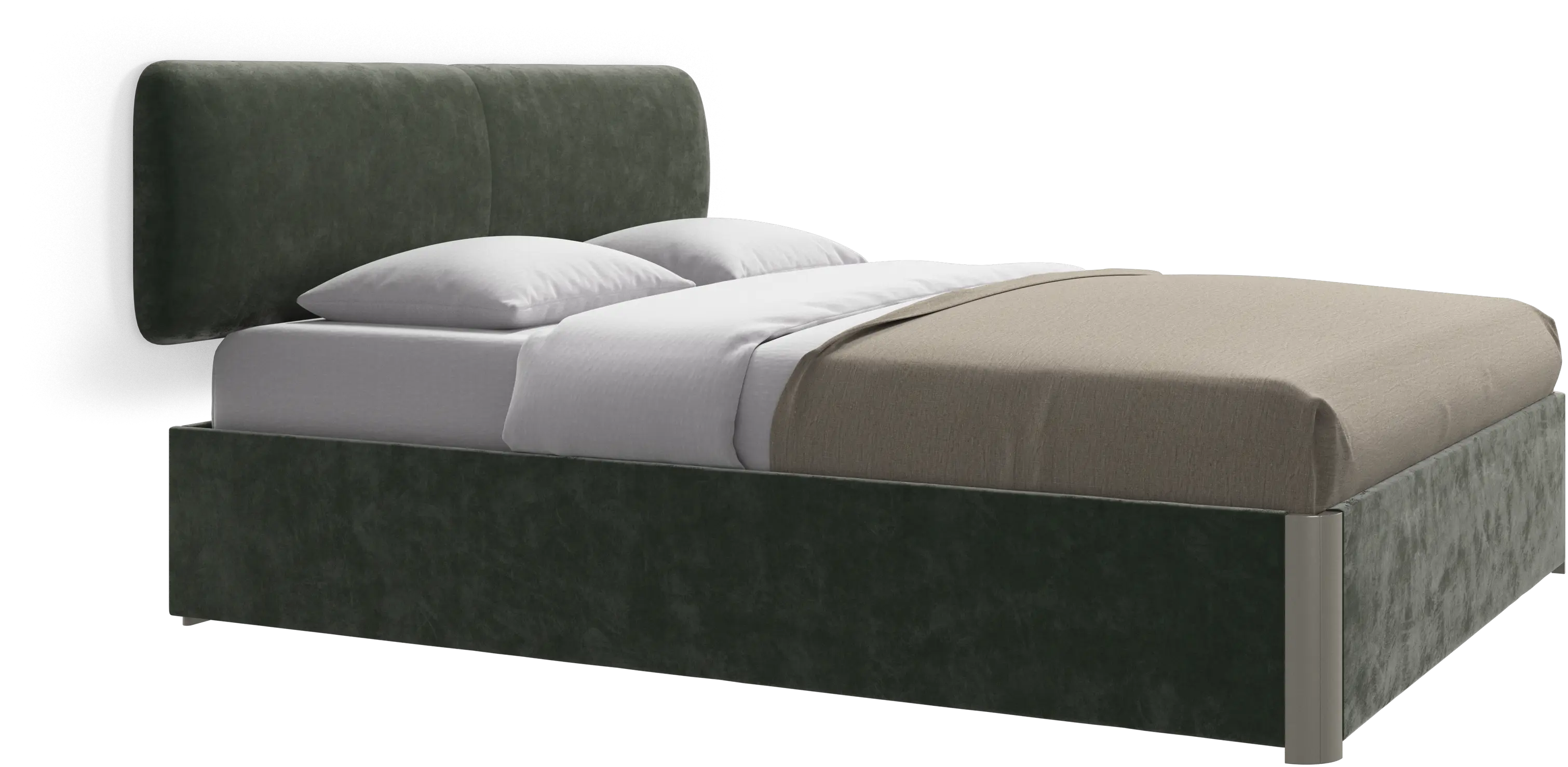 Element bed, wall-mounted headboard, with slats and storage solution, excl. mattress