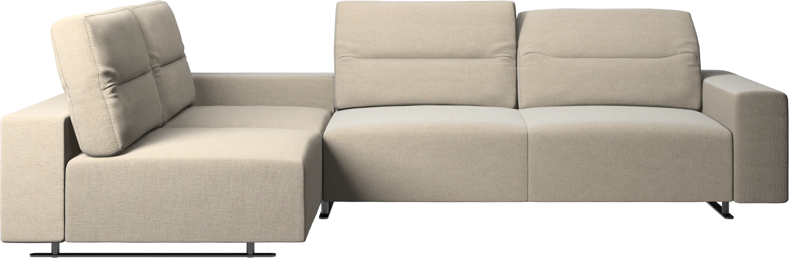 Hampton corner sofa with adjustable back and storage on right side