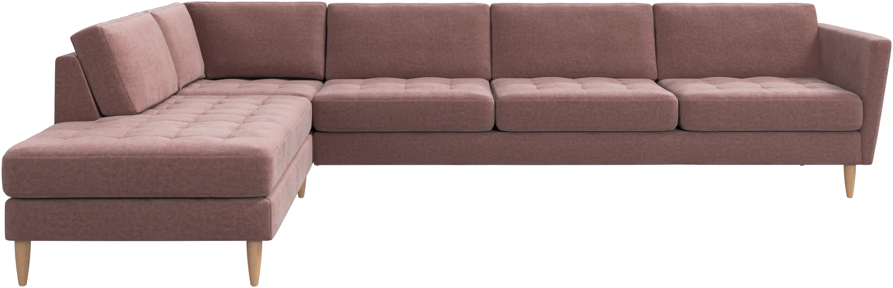 Osaka corner sofa with lounging unit, tufted seat