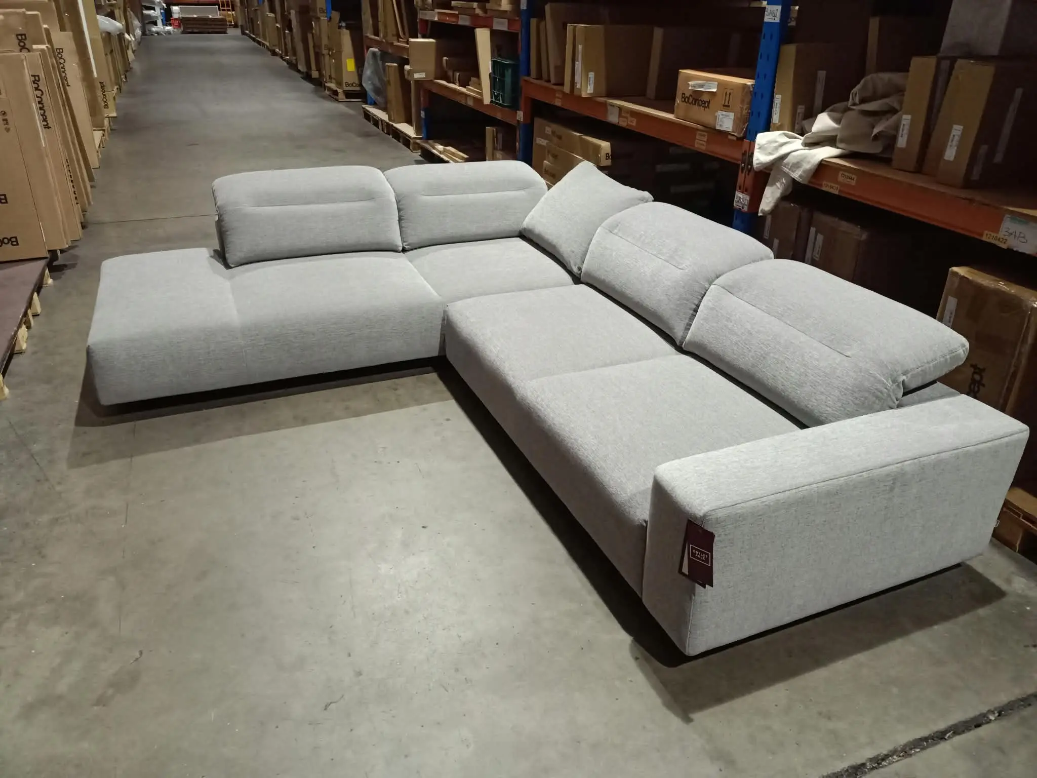 Sofas Hampton corner sofa with adjustable back and lounging unit - GREY TOMELILLA