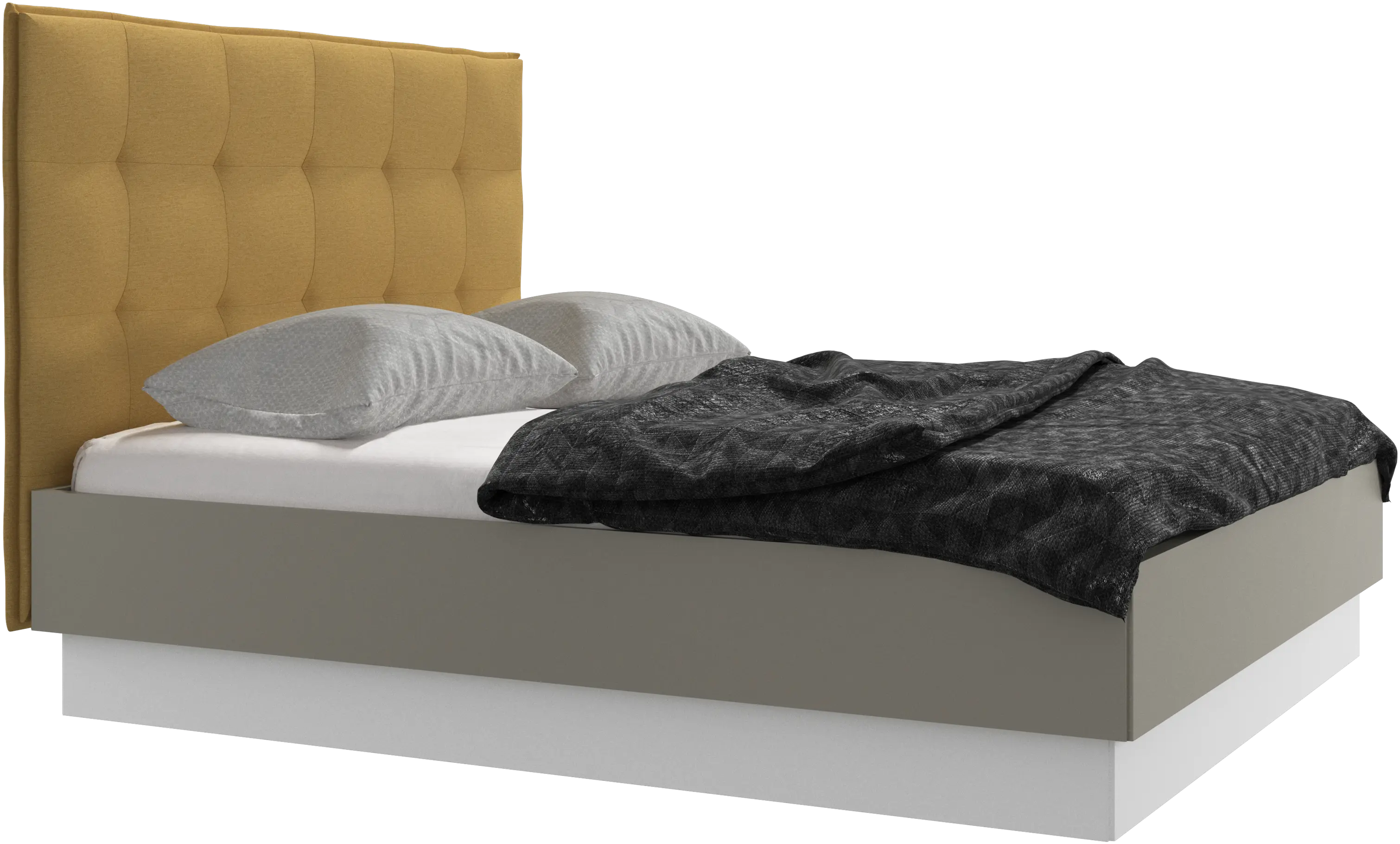 Lit Lugano avec rangement intégré, sommier inclus, hors matelas
