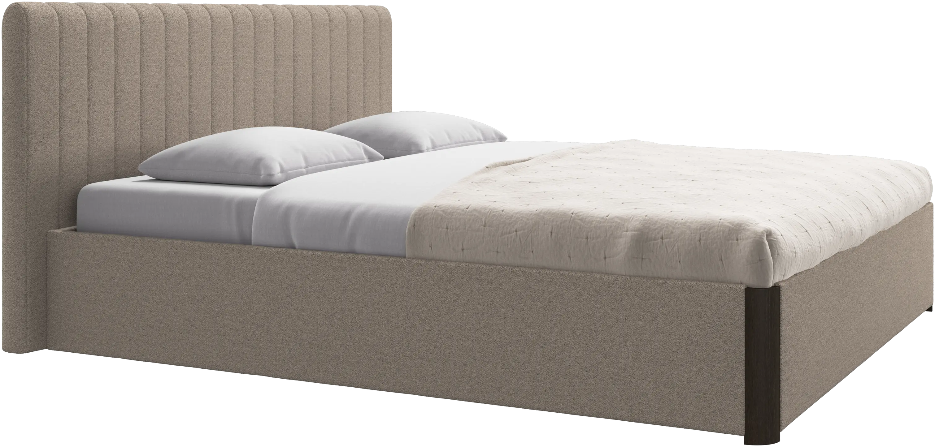 Element bed, bed-mounted headboard, with slats and storage solution, excl. mattress