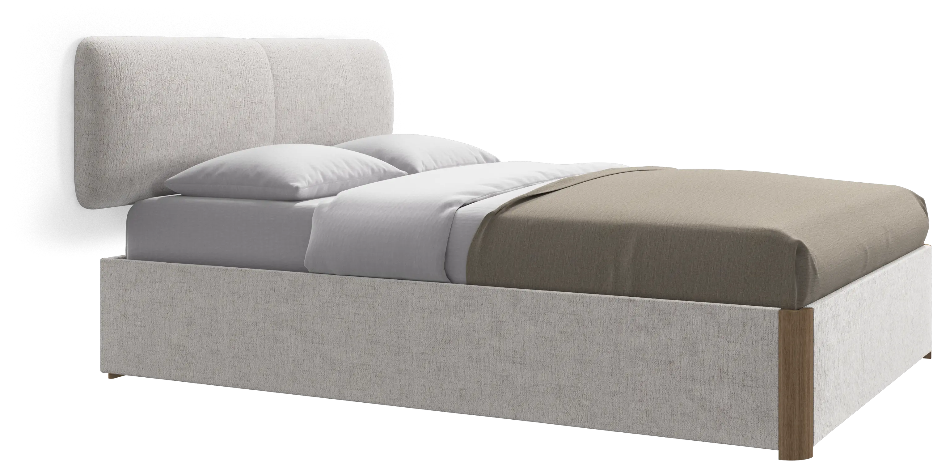 Element bed, wall-mounted headboard, with slats and storage solution, excl. mattress