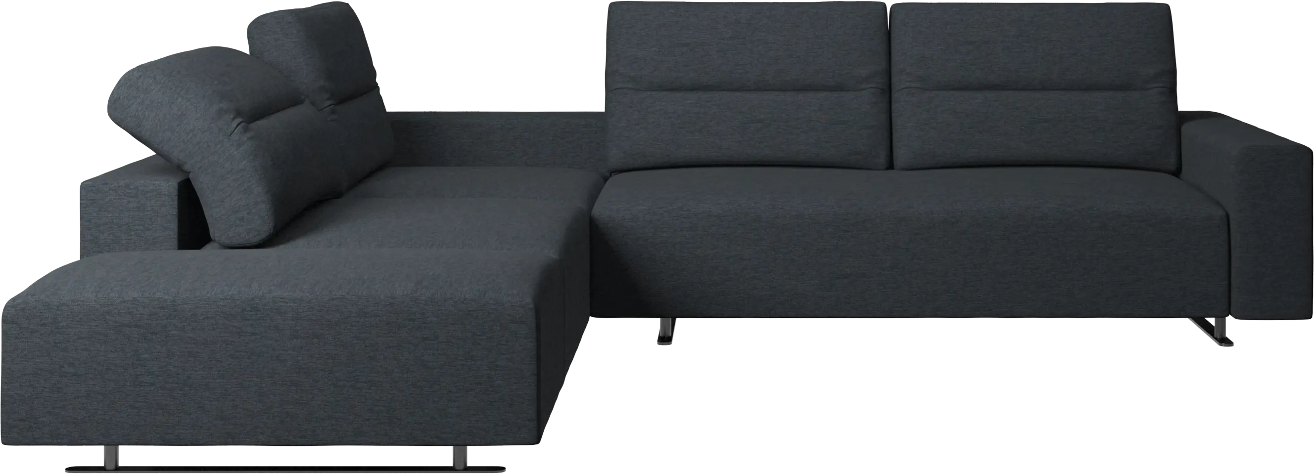 Hampton corner sofa with adjustable back and storage on right side