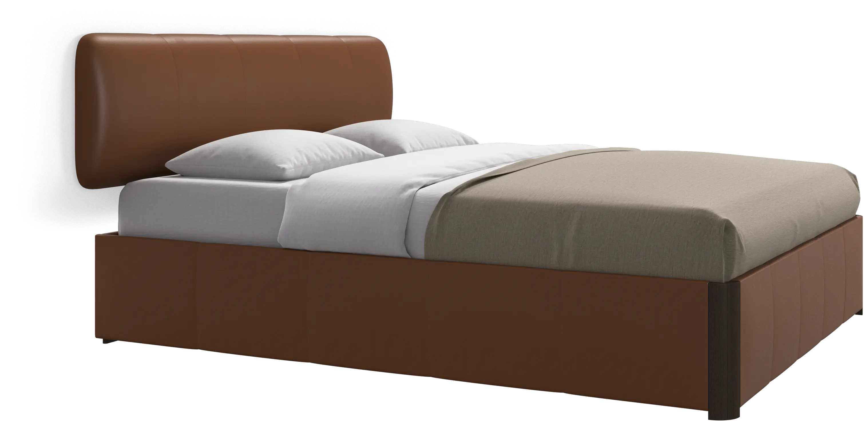 Element lit, tête de lit murale, avec lattes et solution de stockage, excl. matelas