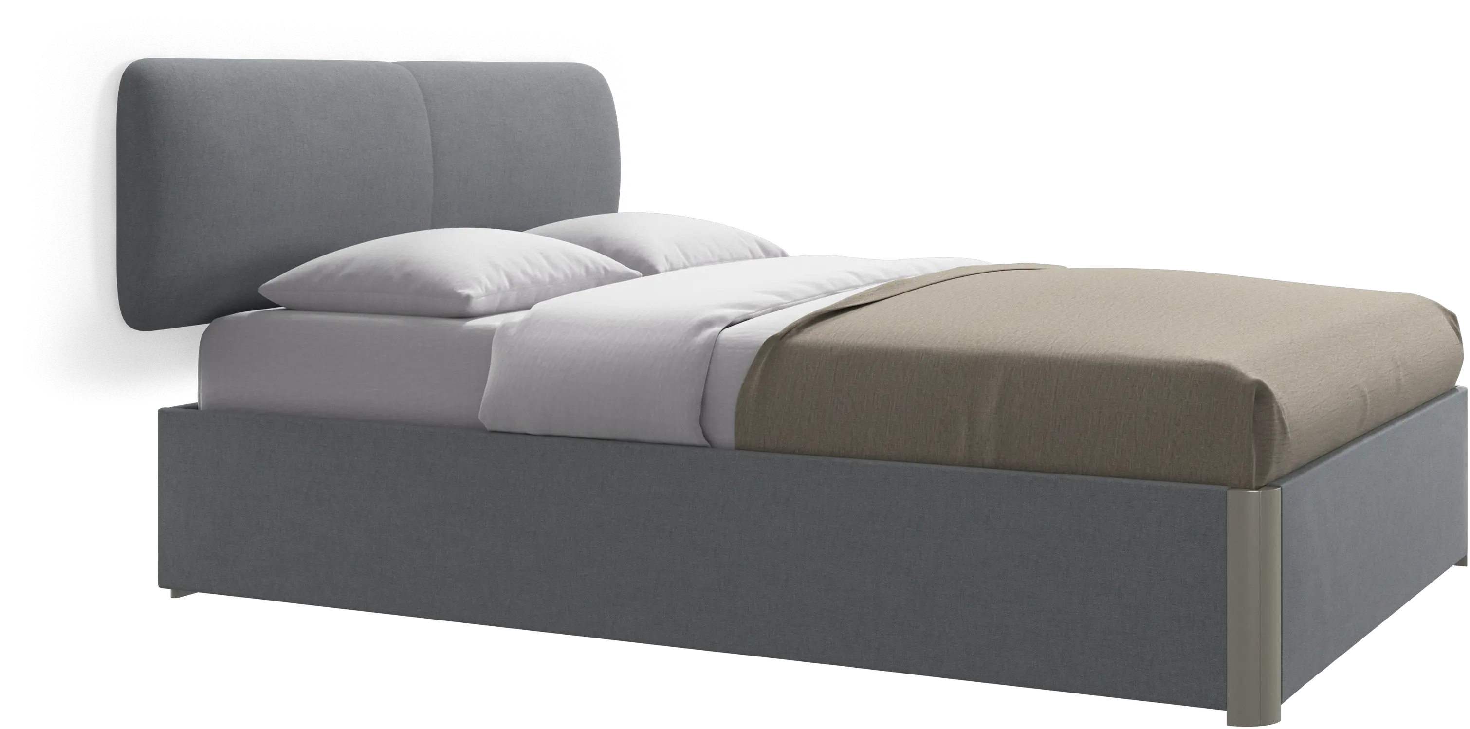 Element bed, wall-mounted headboard, with slats and storage solution, excl. mattress