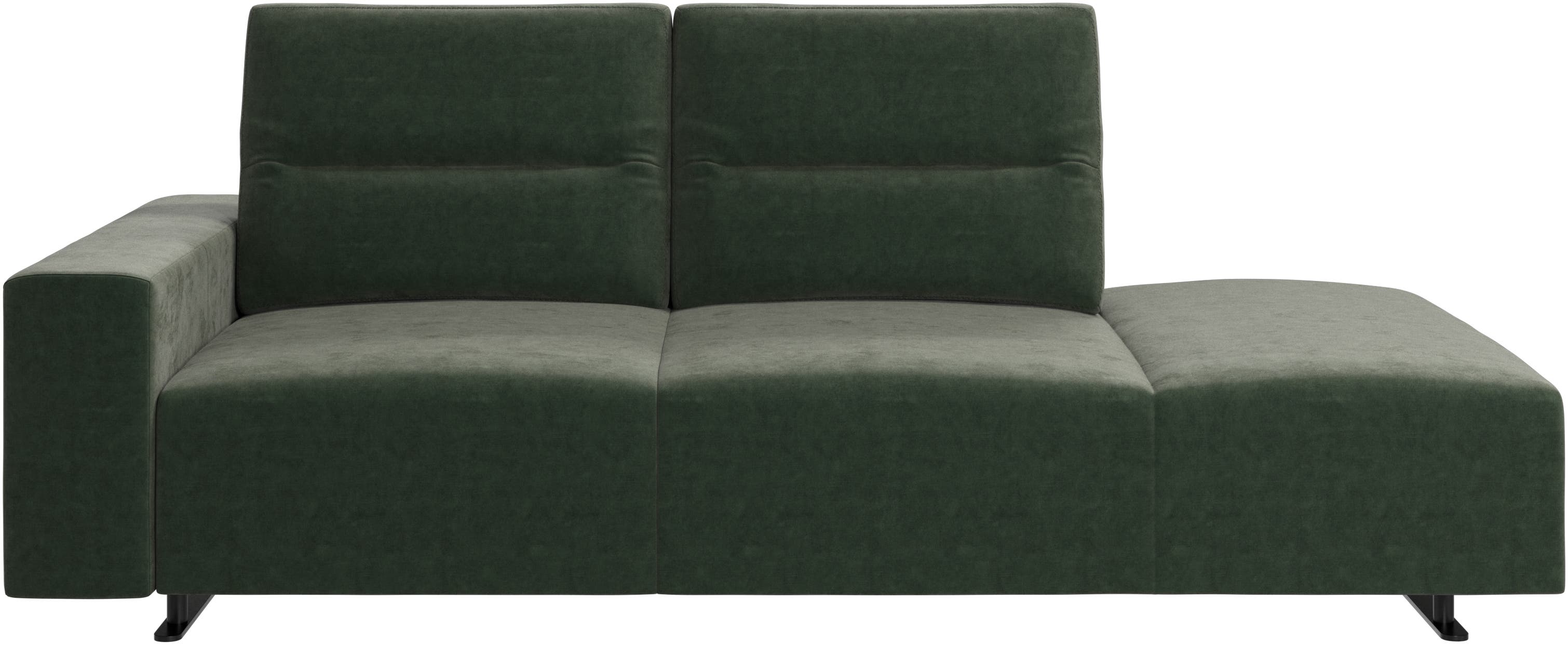 Canapé Hampton avec dossier ajustable et chaise longue, rangement et accoudoir côté gauche