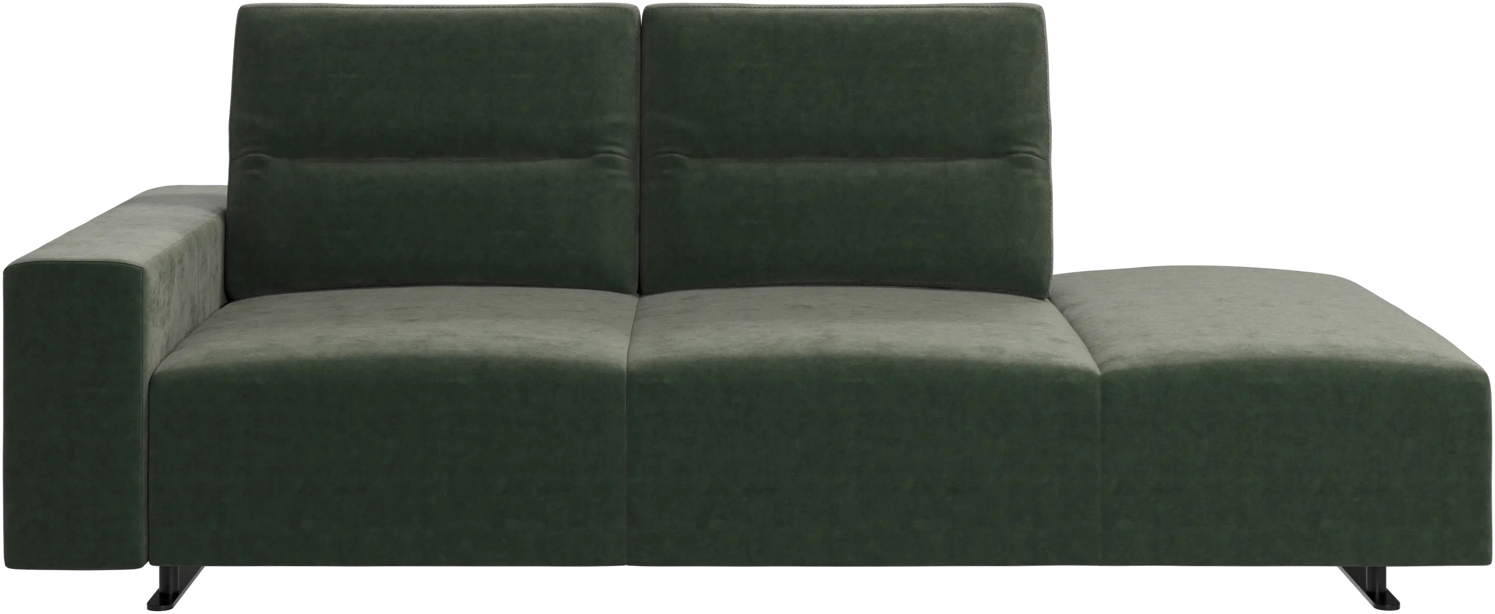 Canapé Hampton avec dossier ajustable et chaise longue, rangement et accoudoir côté gauche