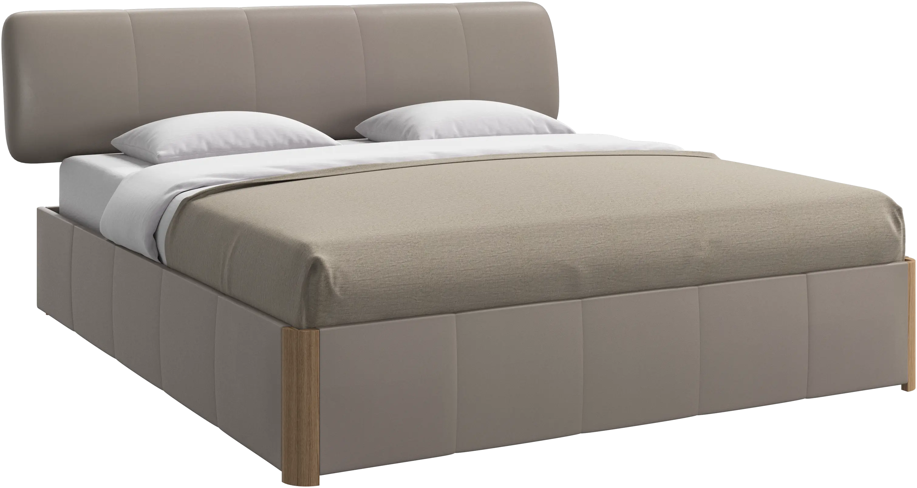 Element bed, bed-mounted headboard, with slats and storage solution, excl. mattress