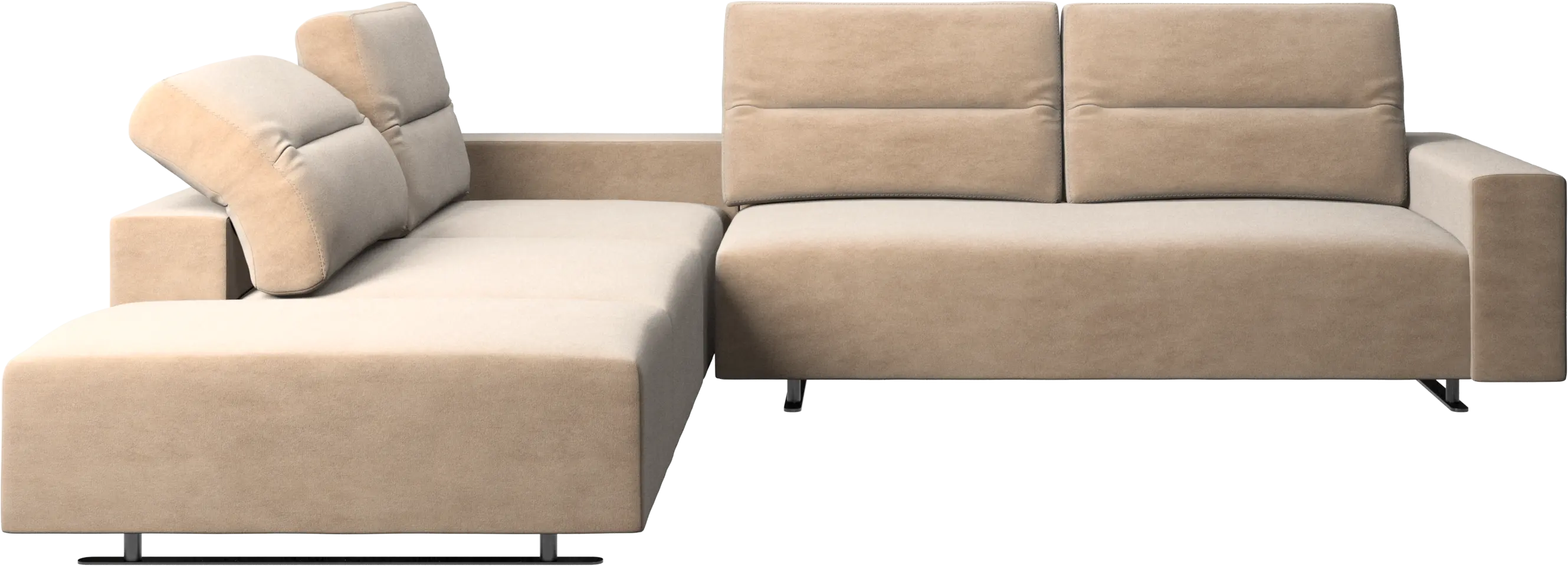 Hampton corner sofa with adjustable back and lounging unit