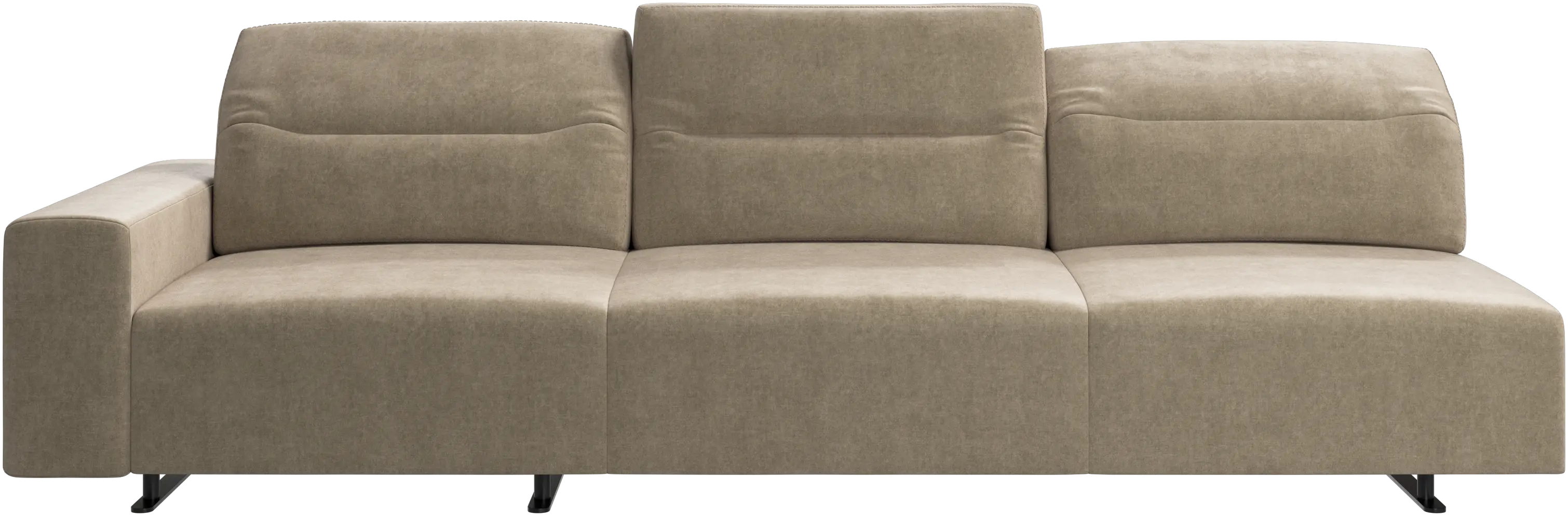 Canapé Hampton avec dossier ajustable et espace de rangement côté gauche