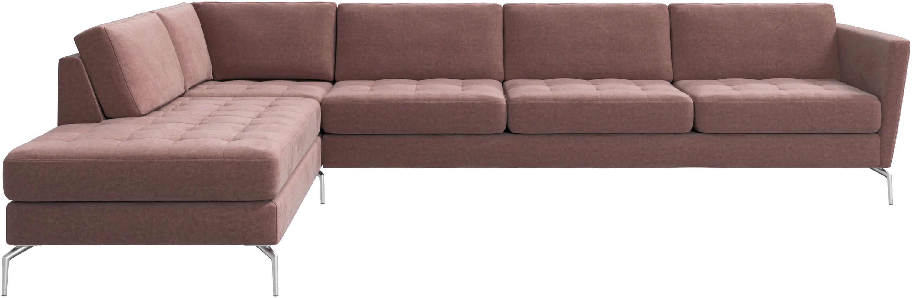 Osaka corner sofa with lounging unit, tufted seat
