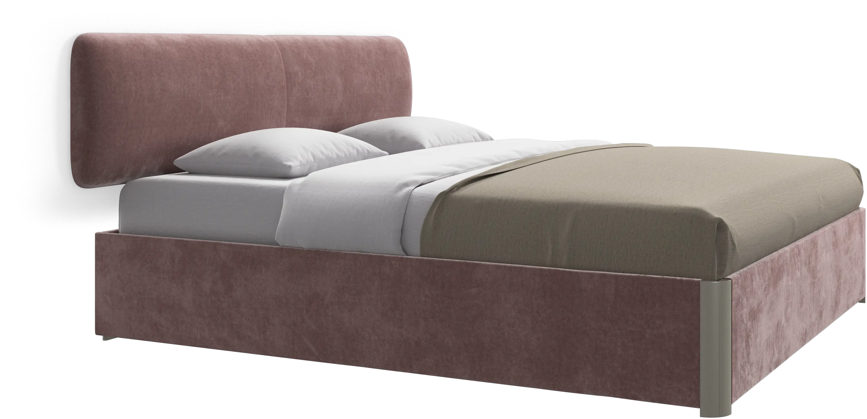 Element bed, wandgemonteerd hoofdbord, met latten en opbergoplossing, excl. matras