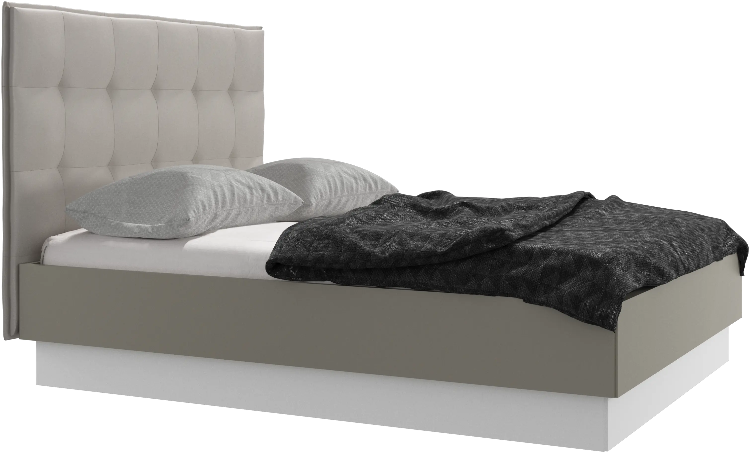 Lit Lugano avec rangement intégré, sommier inclus, hors matelas