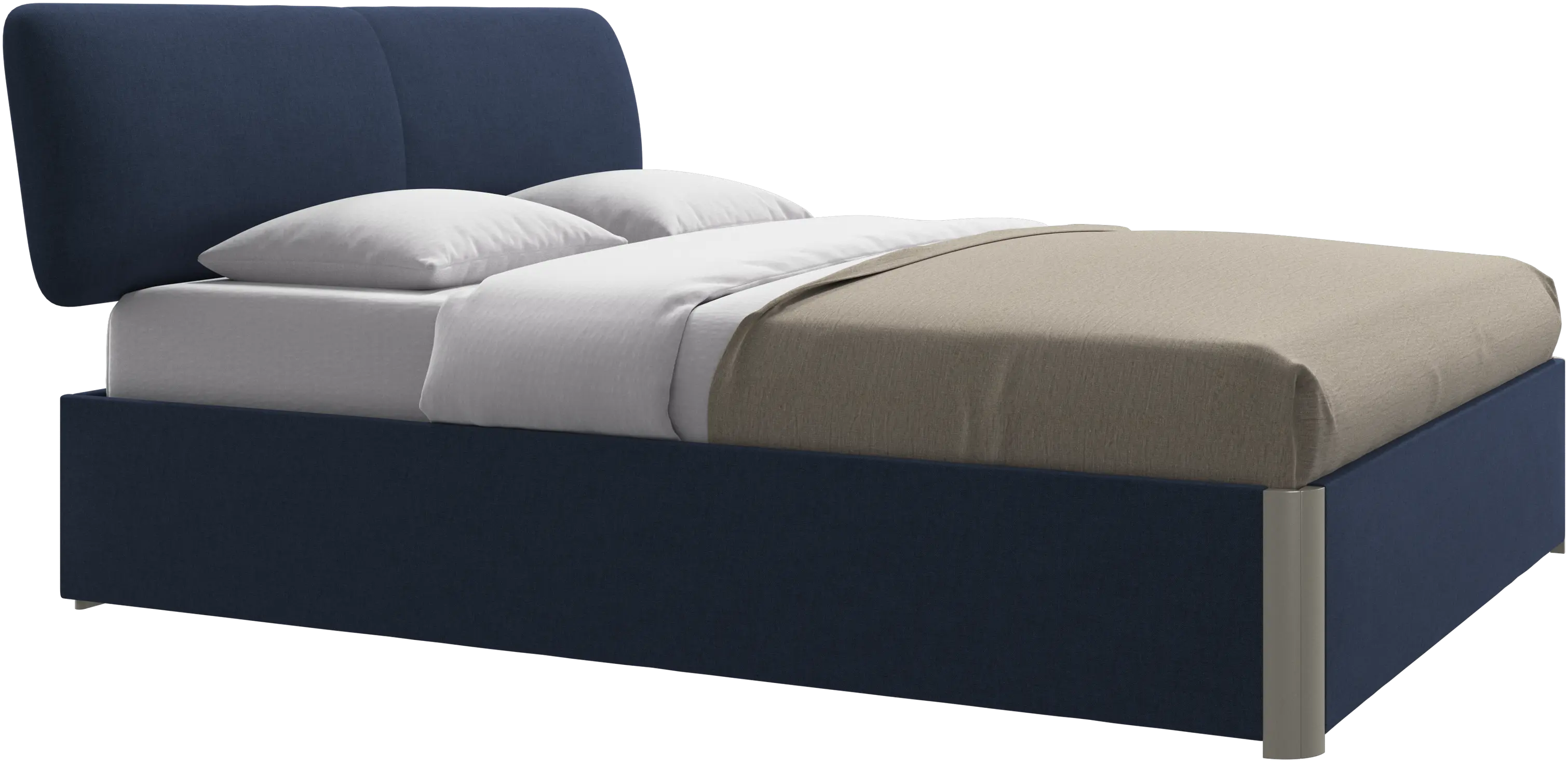 Element bed, bed-mounted headboard, with slats and storage solution, excl. mattress