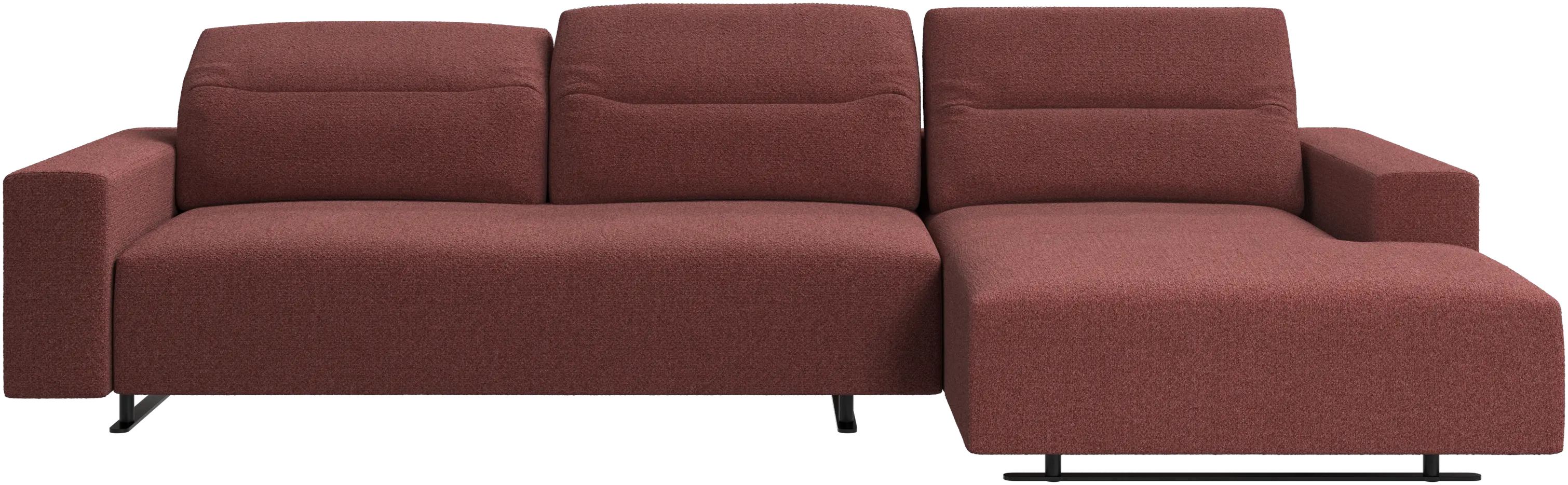 Hampton sofa with adjustable back, resting unit and storage right side