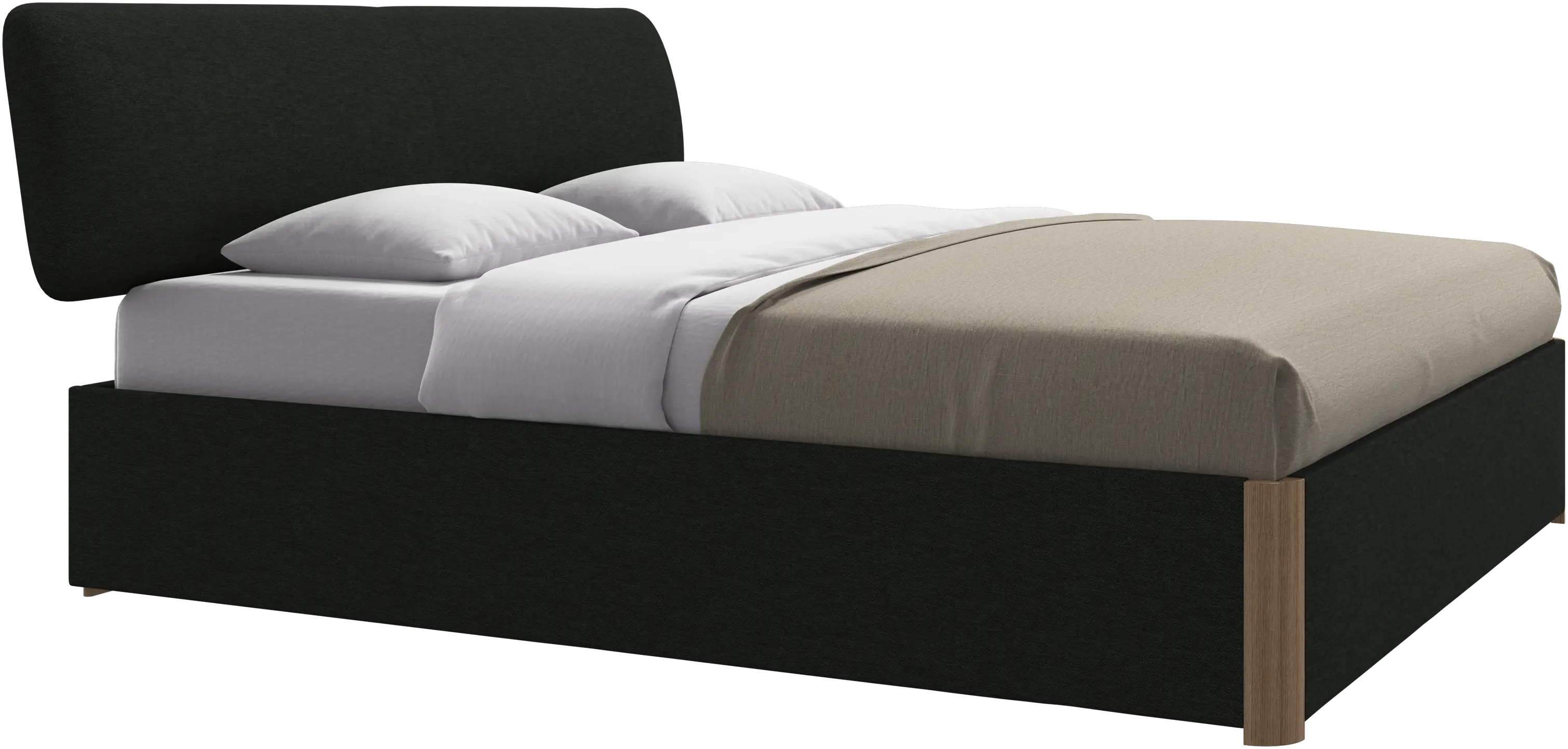 Element bed, bed-mounted headboard, with slats and storage solution, excl. mattress