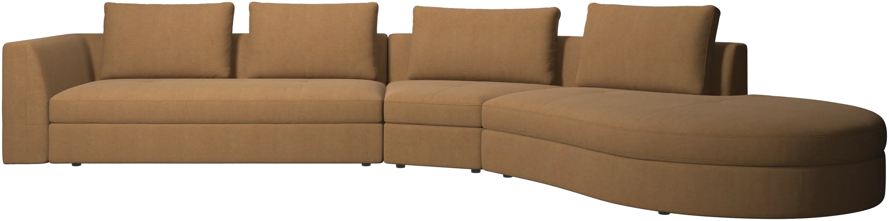 Bergamo sofa with round lounging unit,right