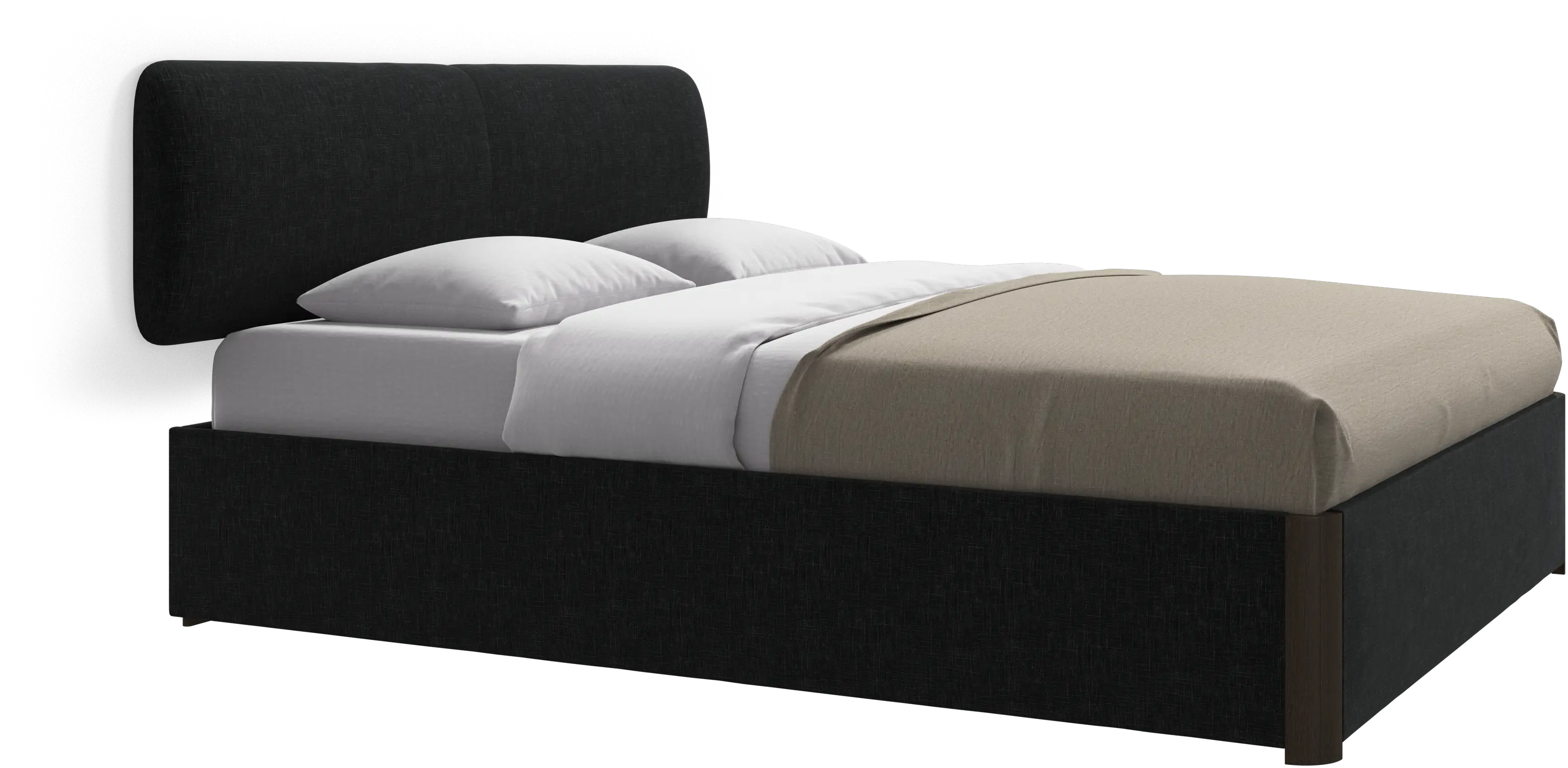 Element bed, wall-mounted headboard, with slats and storage solution, excl. mattress